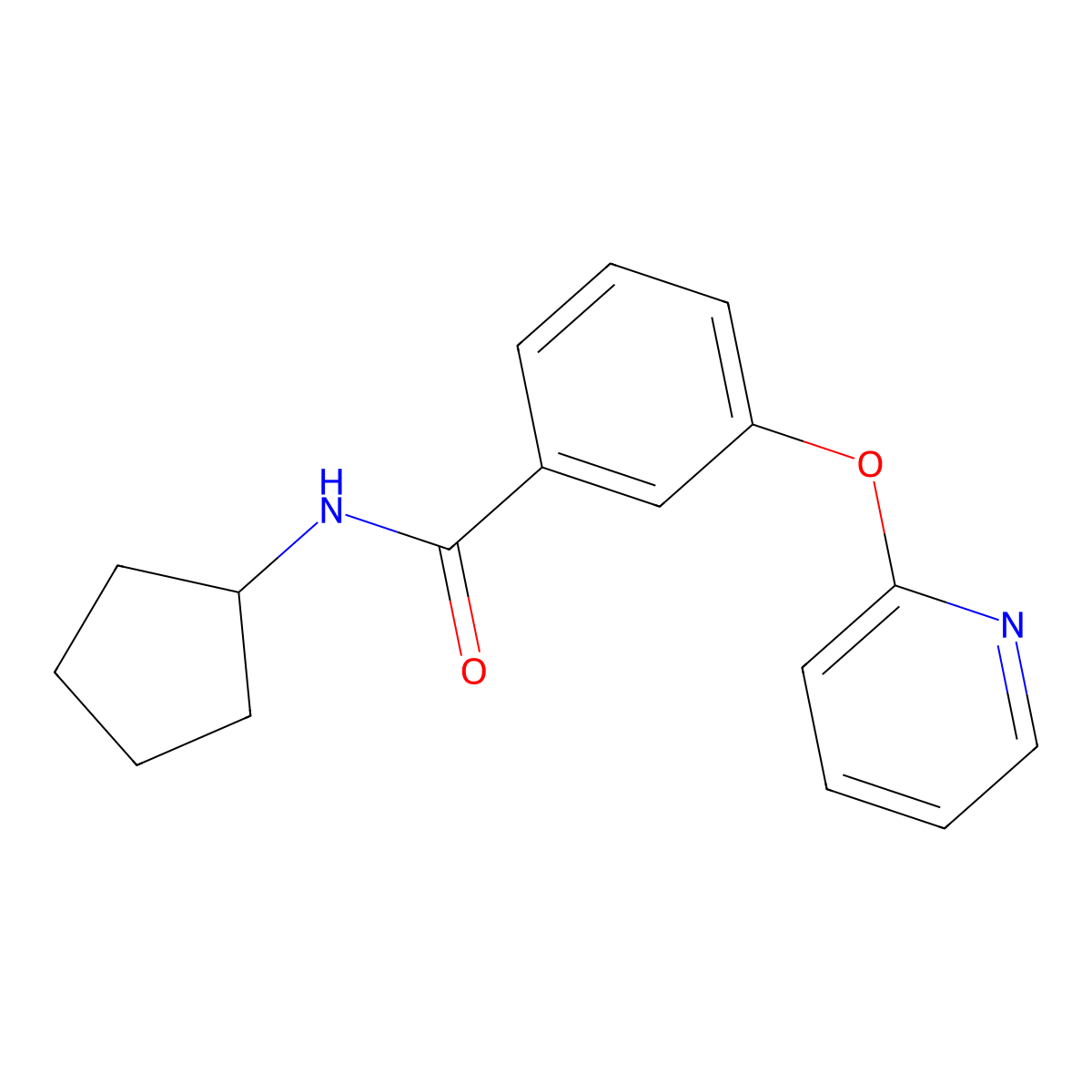 N-cyclopentyl-3-(pyridin-2-yloxy)benzamide molecular structure, CAS 1797981-26-0