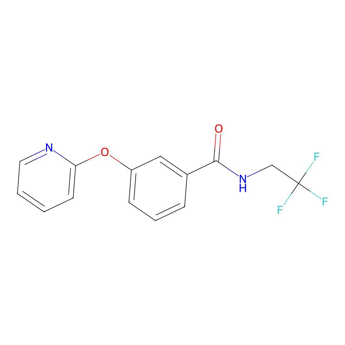 3-(pyridin-2-yloxy)-N-(2,2,2-trifluoroethyl)benzamide molecular structure, CAS 1797981-39-5