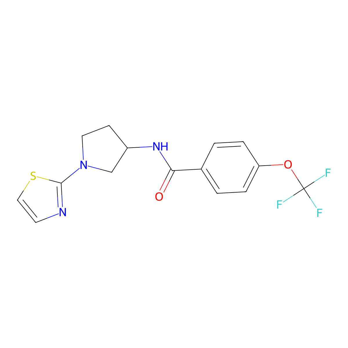 N-(1-(thiazol-2-yl)pyrrolidin-3-yl)-4-(trifluoromethoxy)benzamide molecular structure, CAS 1797981-60-2