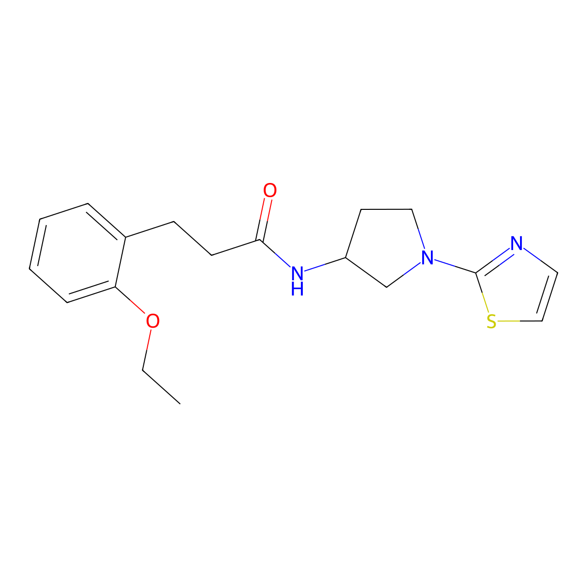 3-(2-ethoxyphenyl)-N-(1-(thiazol-2-yl)pyrrolidin-3-yl)propanamide molecular structure, CAS 1797981-69-1