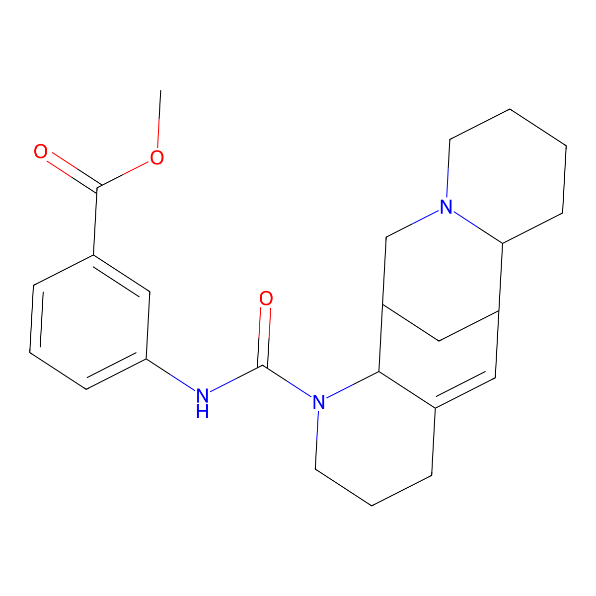 Methyl 3-(3,15-diazatetracyclo[7.7.1.02,7.010,15]heptadec-7-ene-3-carbonylamino)benzoate molecular structure, CAS 1797981-91-9