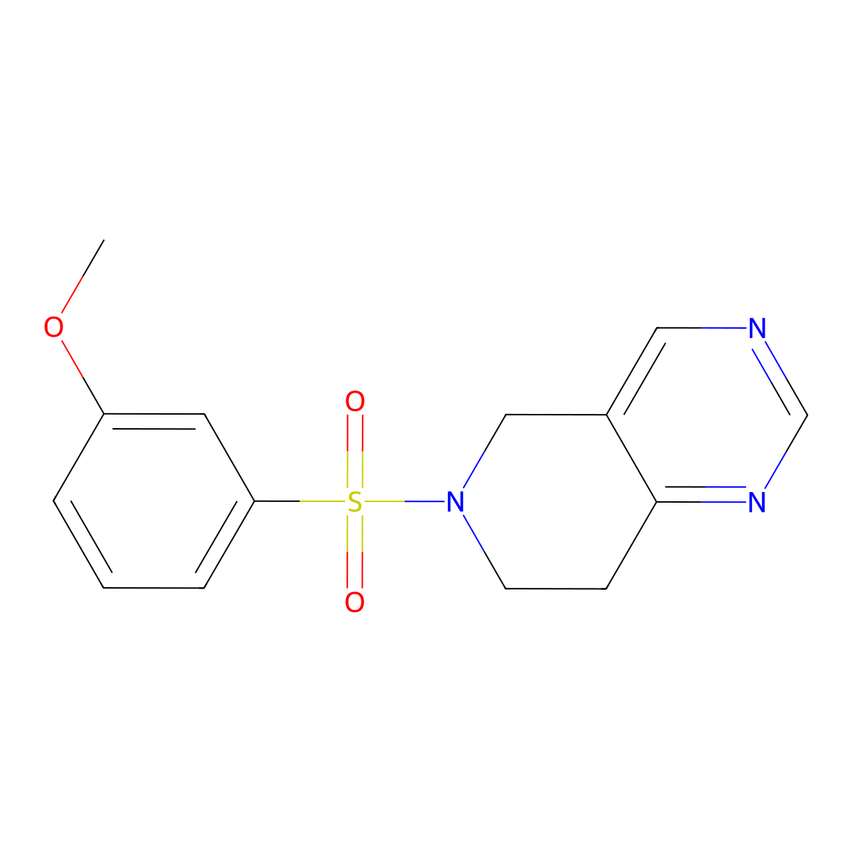 6-((3-Methoxyphenyl)sulfonyl)-5,6,7,8-tetrahydropyrido[4,3-d]pyrimidine molecular structure, CAS 1797983-21-1