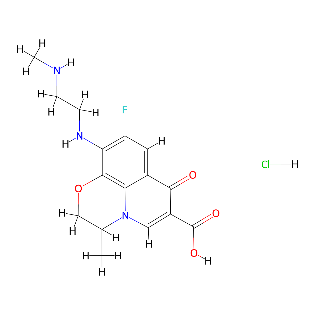 N,N'-Desethylene Ofloxacin Hydrochloride molecular structure, CAS 1797983-25-5