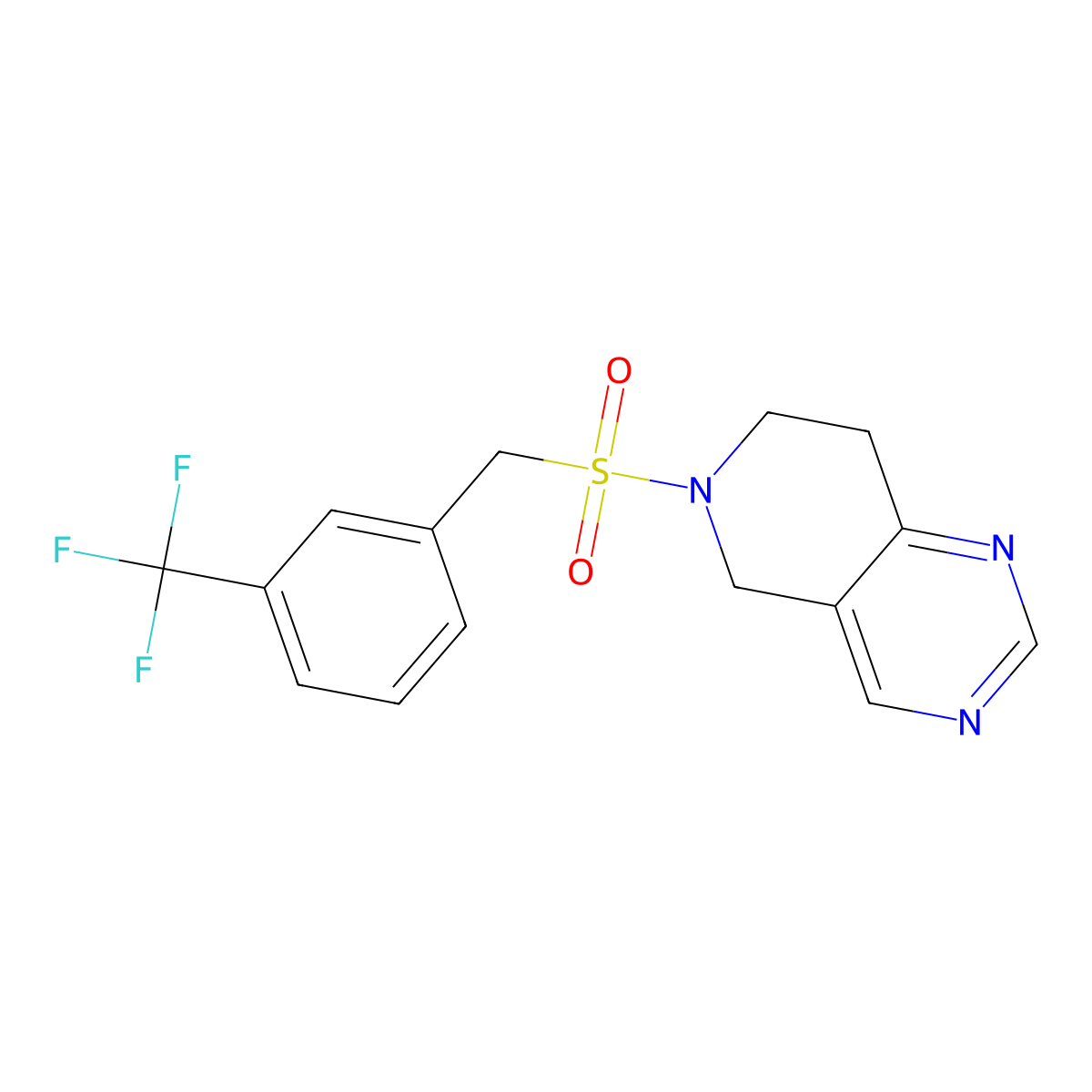 6-((3-(Trifluoromethyl)benzyl)sulfonyl)-5,6,7,8-tetrahydropyrido[4,3-d]pyrimidine molecular structure, CAS 1797983-26-6