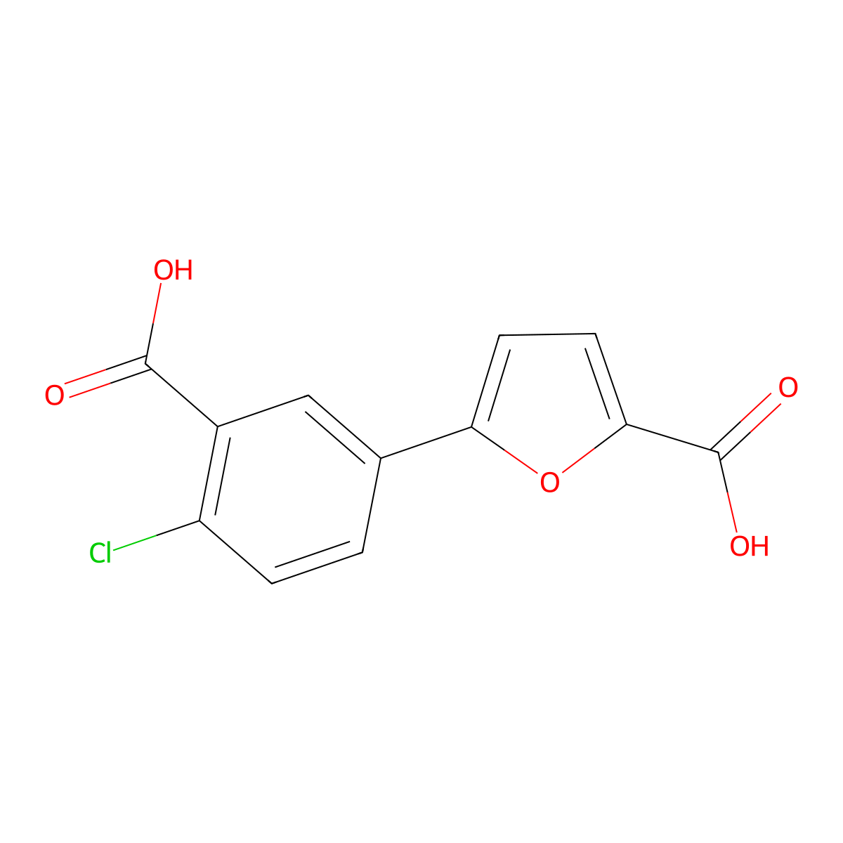 5-(3-Carboxy-4-chlorophenyl)furan-2-carboxylic acid molecular structure, CAS 1797985-24-0