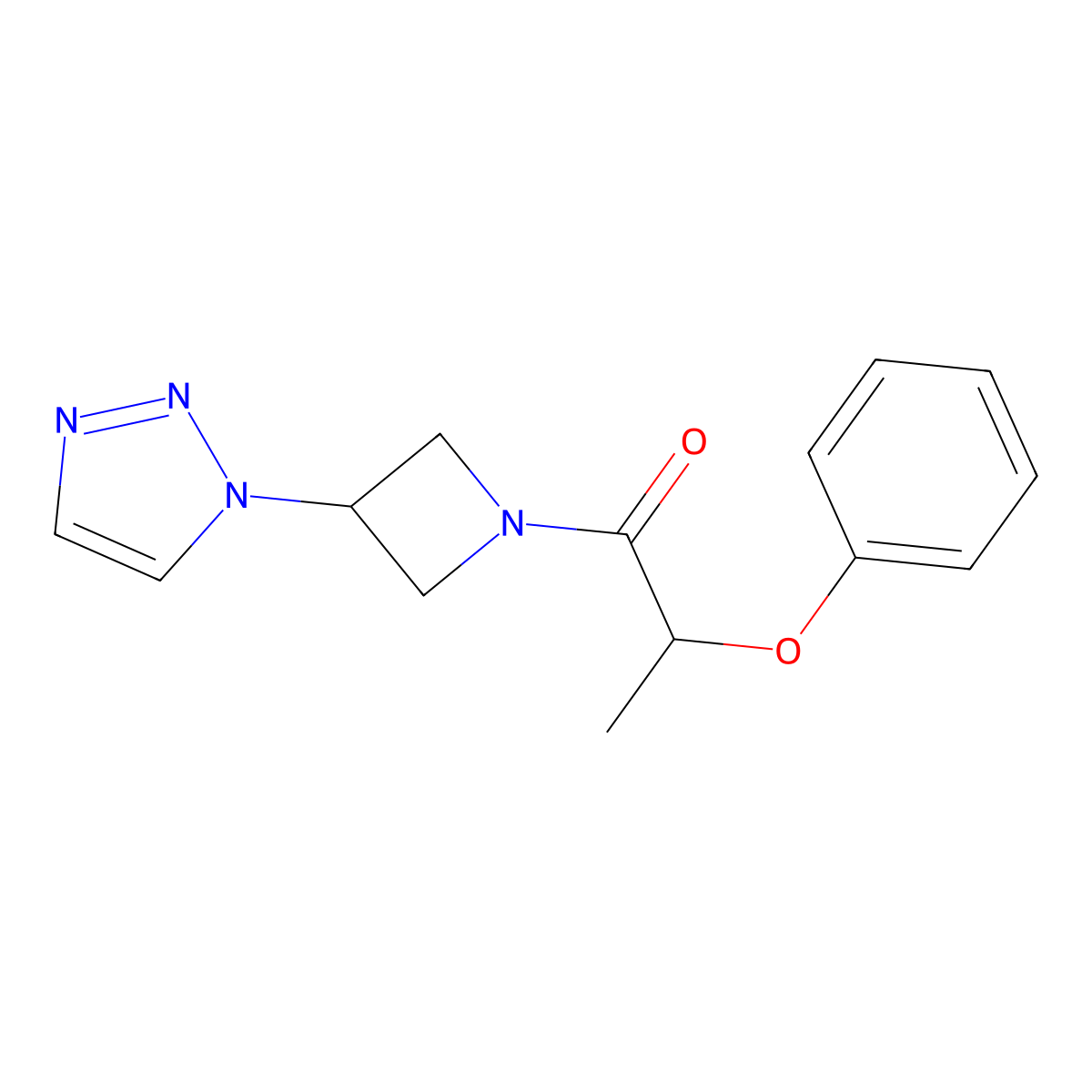 2-phenoxy-1-[3-(1H-1,2,3-triazol-1-yl)azetidin-1-yl]propan-1-one molecular structure, CAS 1797985-53-5