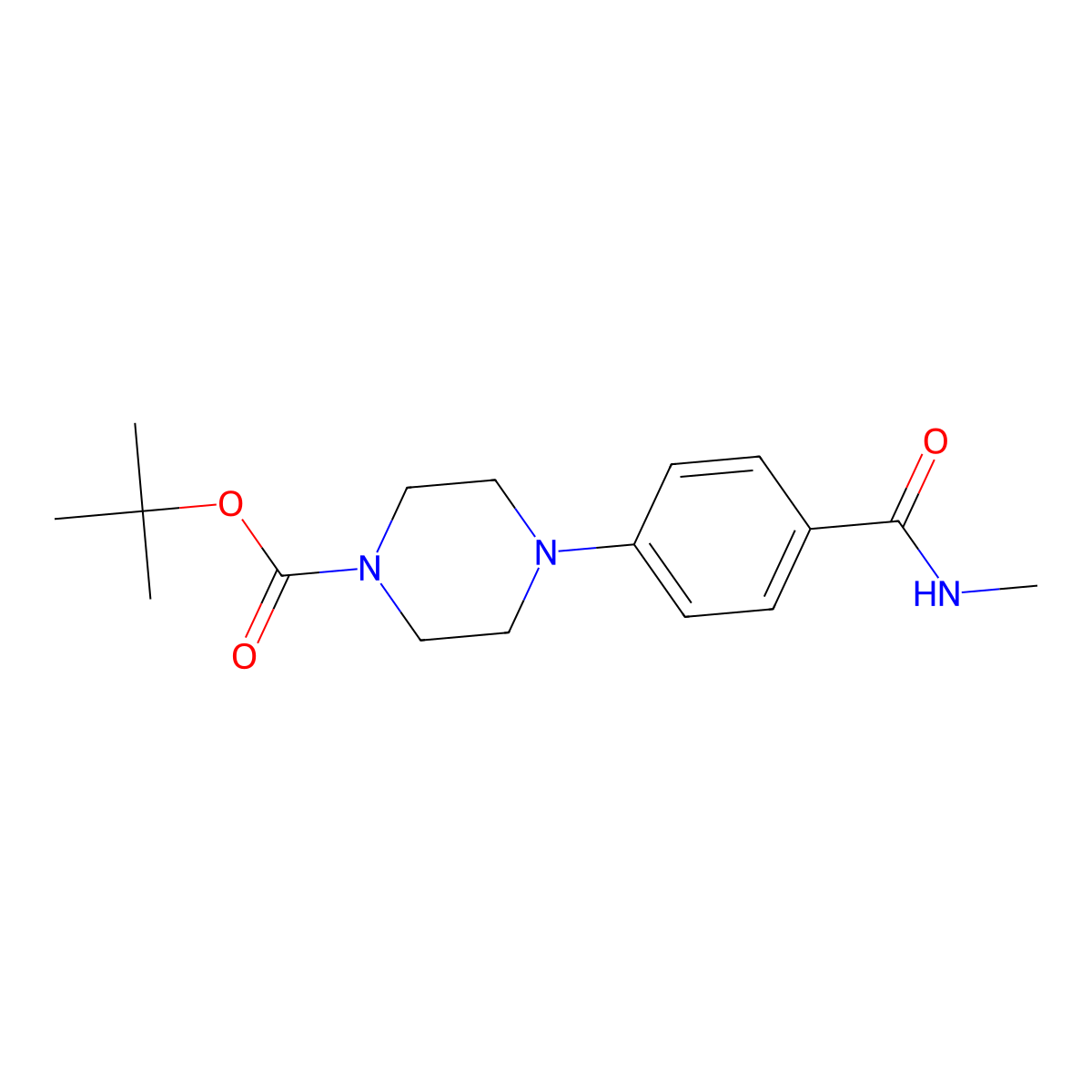 Tert-butyl 4-[4-(methylcarbamoyl)phenyl]piperazine-1-carboxylate molecular structure, CAS 1797985-94-4