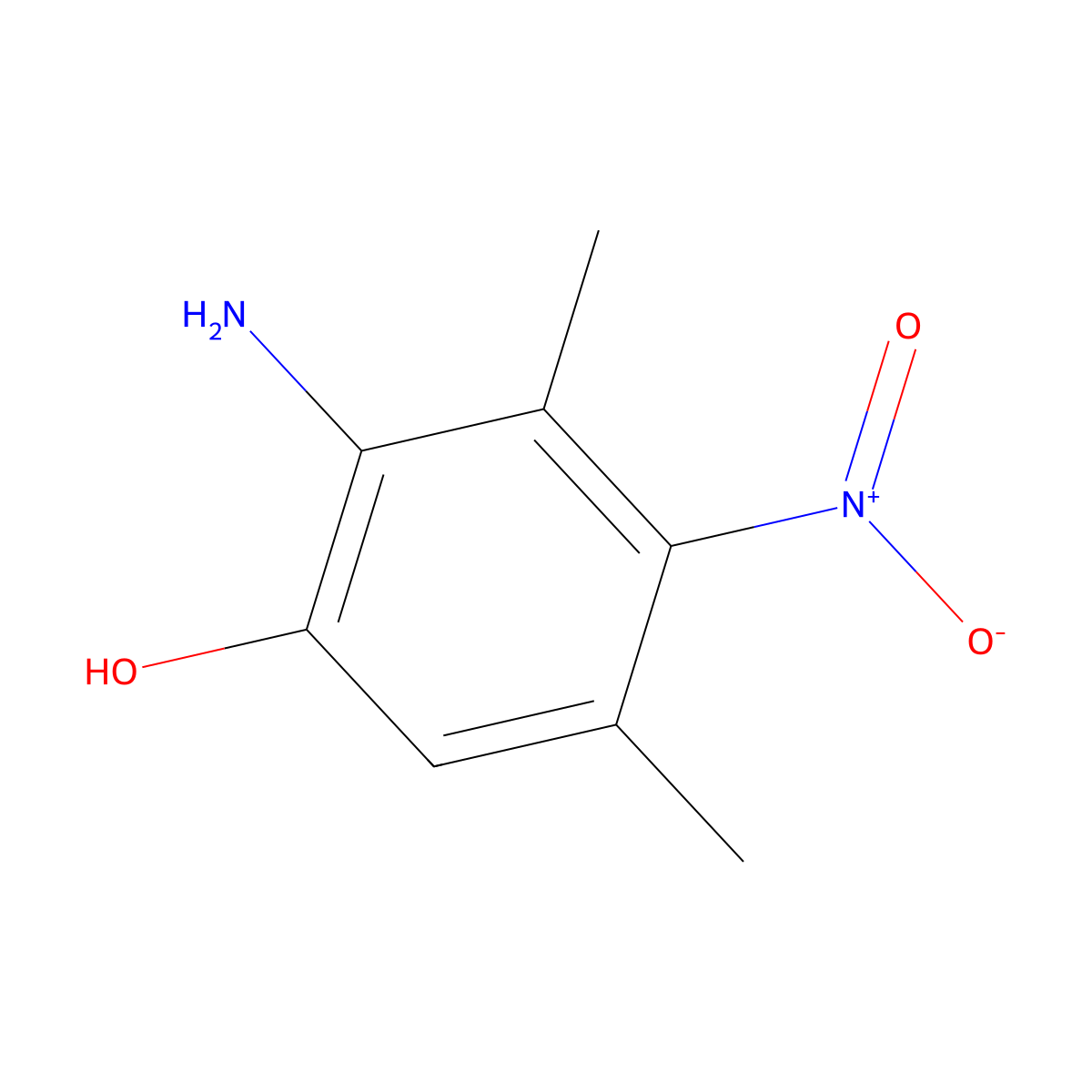 2-Amino-3,5-dimethyl-4-nitrophenol molecular structure, CAS 1797986-04-9