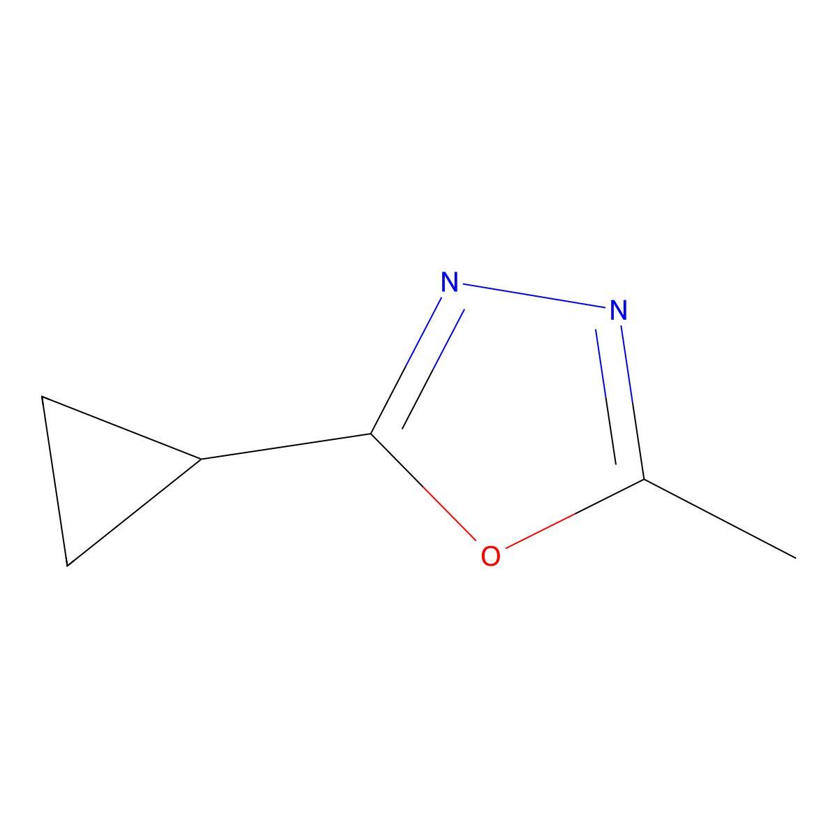 2-Cyclopropyl-5-methyl-1,3,4-oxadiazole molecular structure, CAS 1797986-19-6