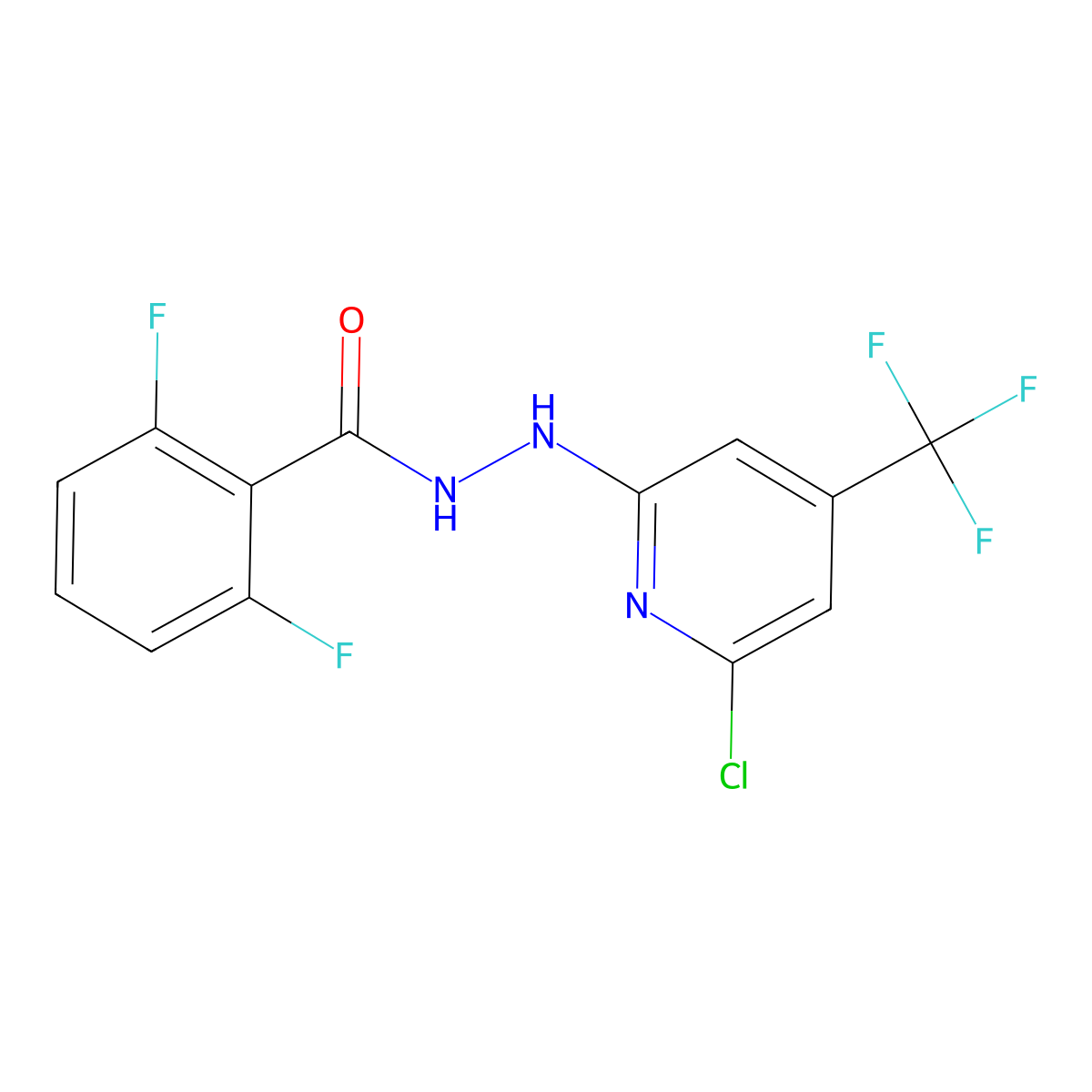 N'-[6-chloro-4-(trifluoromethyl)-2-pyridinyl]-2,6-difluorobenzenecarbohydrazide molecular structure, CAS 1797988-93-2