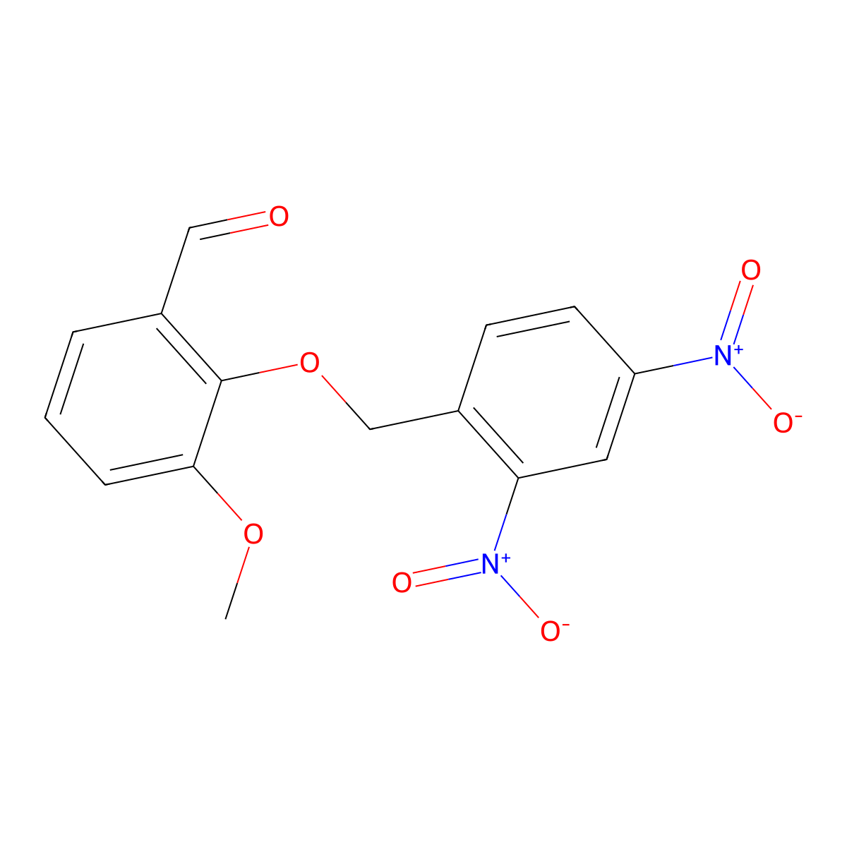 2-[(2,4-Dinitrobenzyl)oxy]-3-methoxybenzaldehyde molecular structure, CAS 1797989-96-8