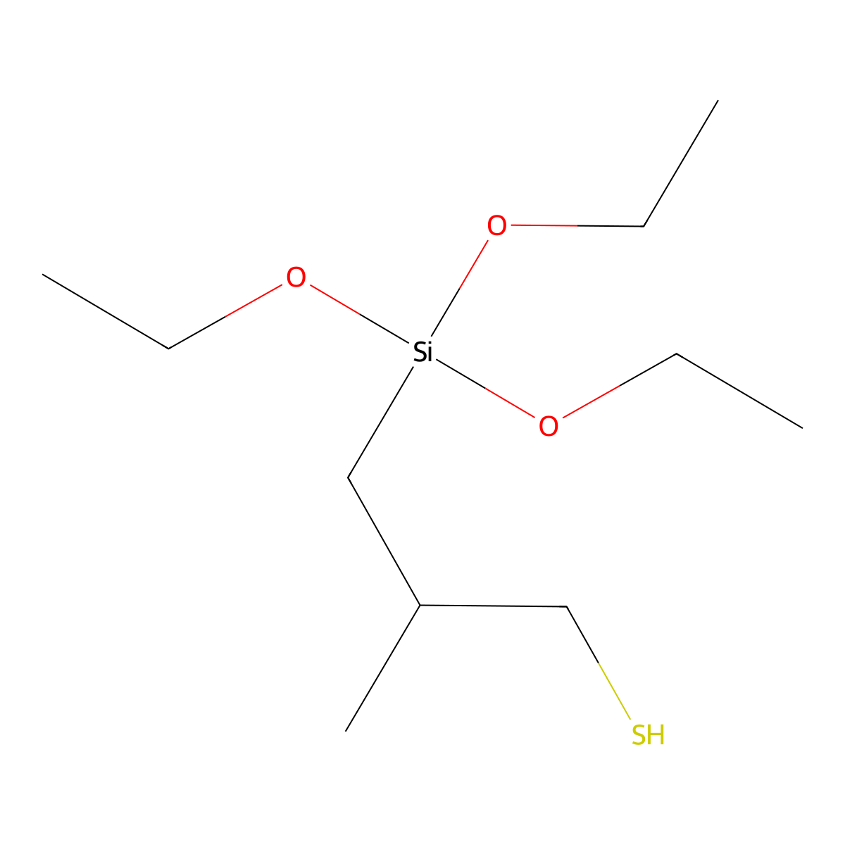 2-Methyl-3-(triethoxysilyl)propanethiol molecular structure, CAS 17980-28-8