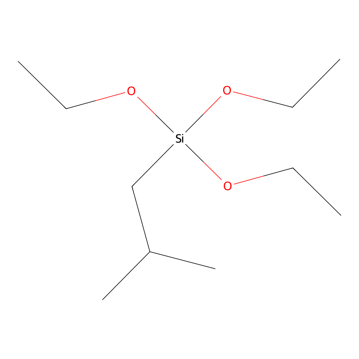 Triethoxy(2-methylpropyl)silane molecular structure, CAS 17980-47-1
