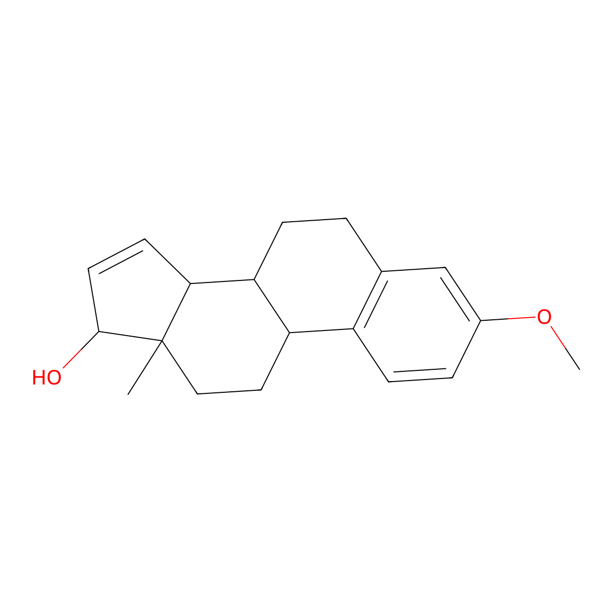 (14S,15S)-5-methoxy-15-methyltetracyclo[8.7.0.0(2),7.0(1)(1),(1)5]heptadeca-2,4,6,12-tetraen-14-ol molecular structure, CAS 17980-88-0