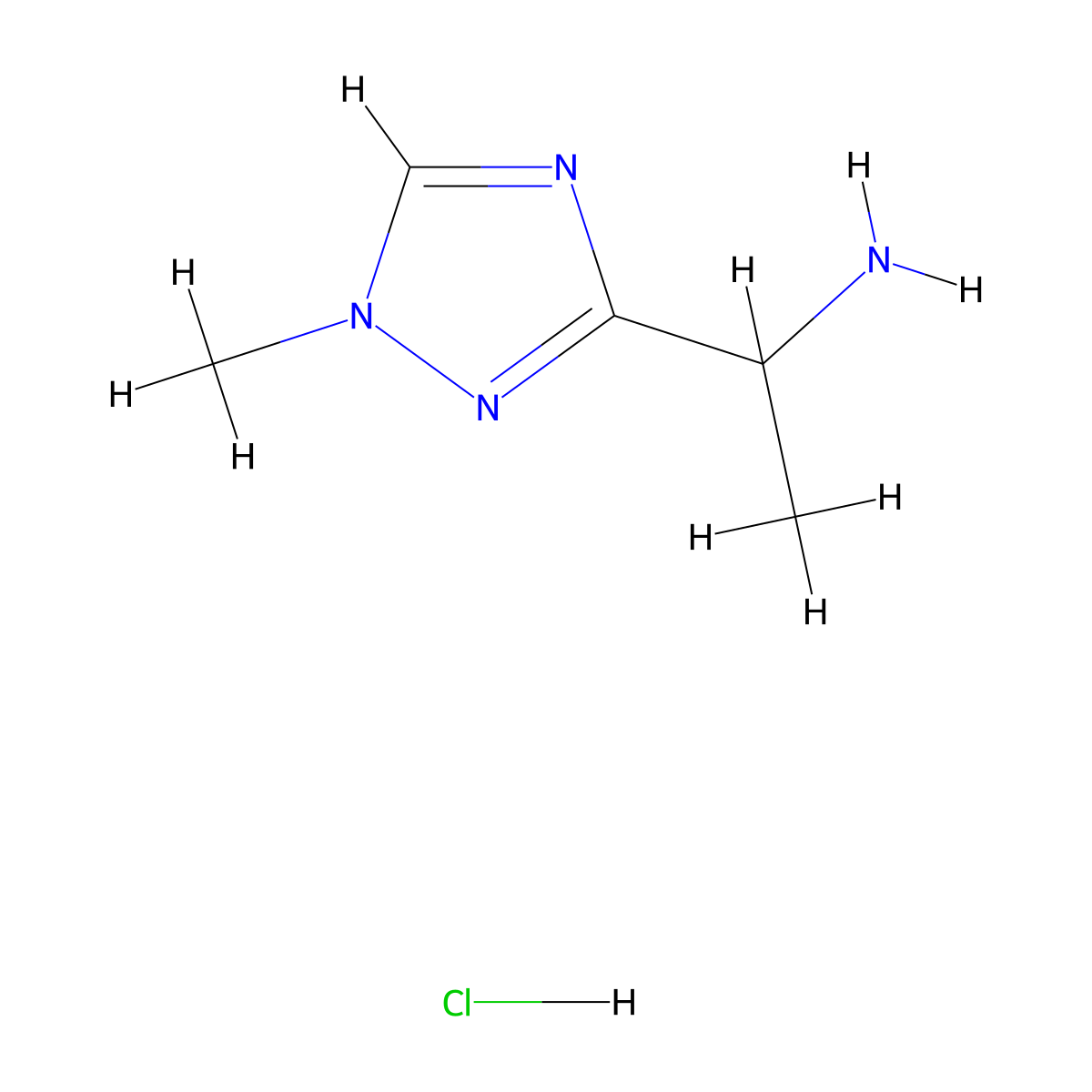 1-(1-methyl-1H-1,2,4-triazol-3-yl)ethan-1-amine hydrochloride molecular structure, CAS 1798001-98-5