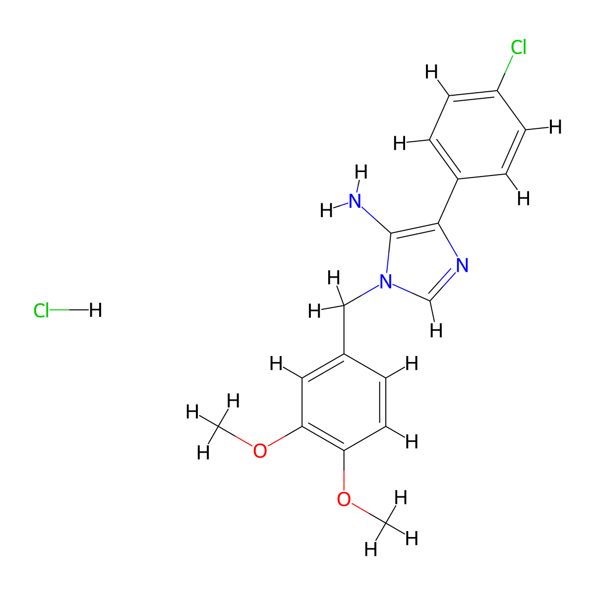 4-(4-chlorophenyl)-1-[(3,4-dimethoxyphenyl)methyl]-1H-imidazol-5-amine hydrochloride molecular structure, CAS 1798002-54-6