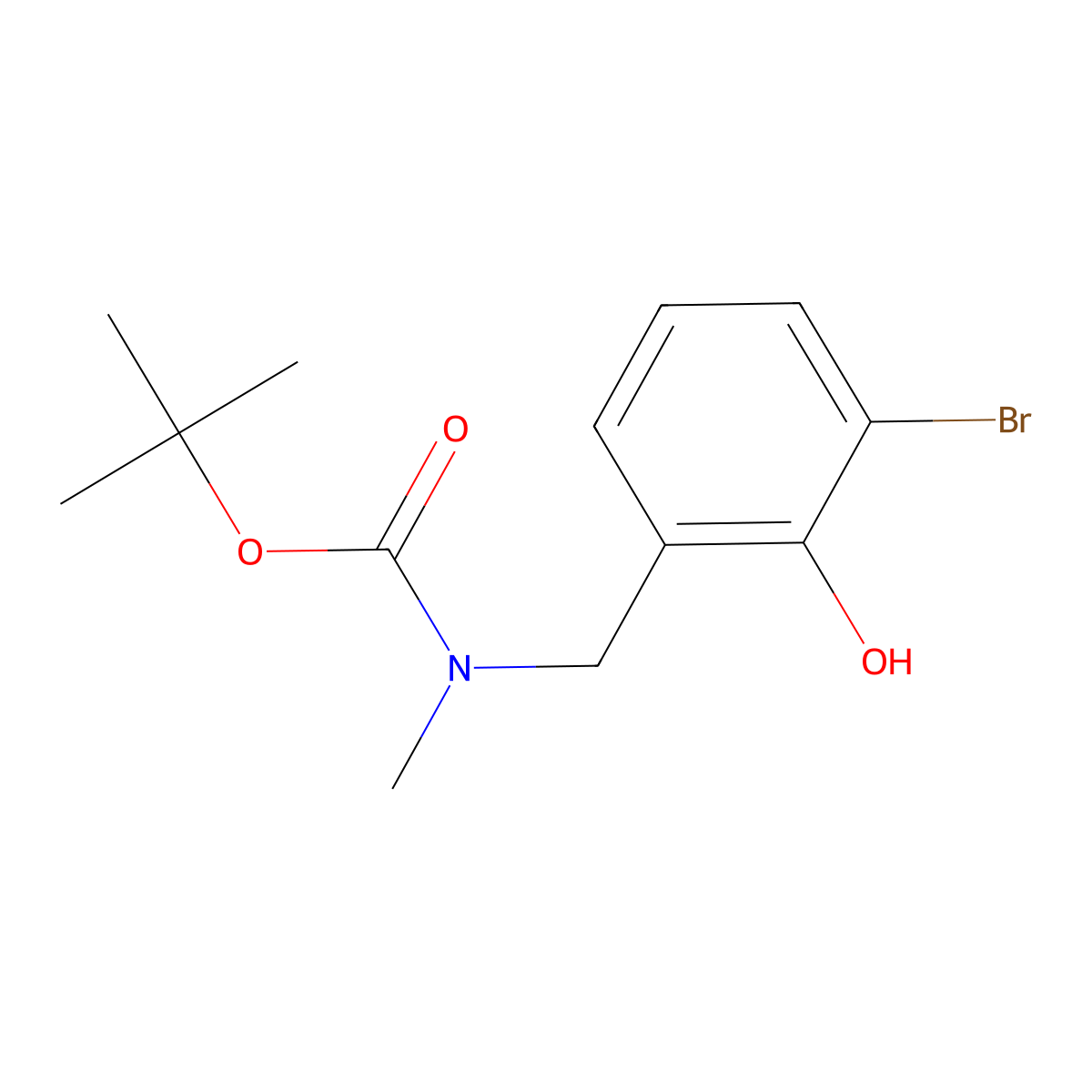tert-butyl N-[(3-bromo-2-hydroxyphenyl)methyl]-N-methylcarbamate molecular structure, CAS 1798003-45-8