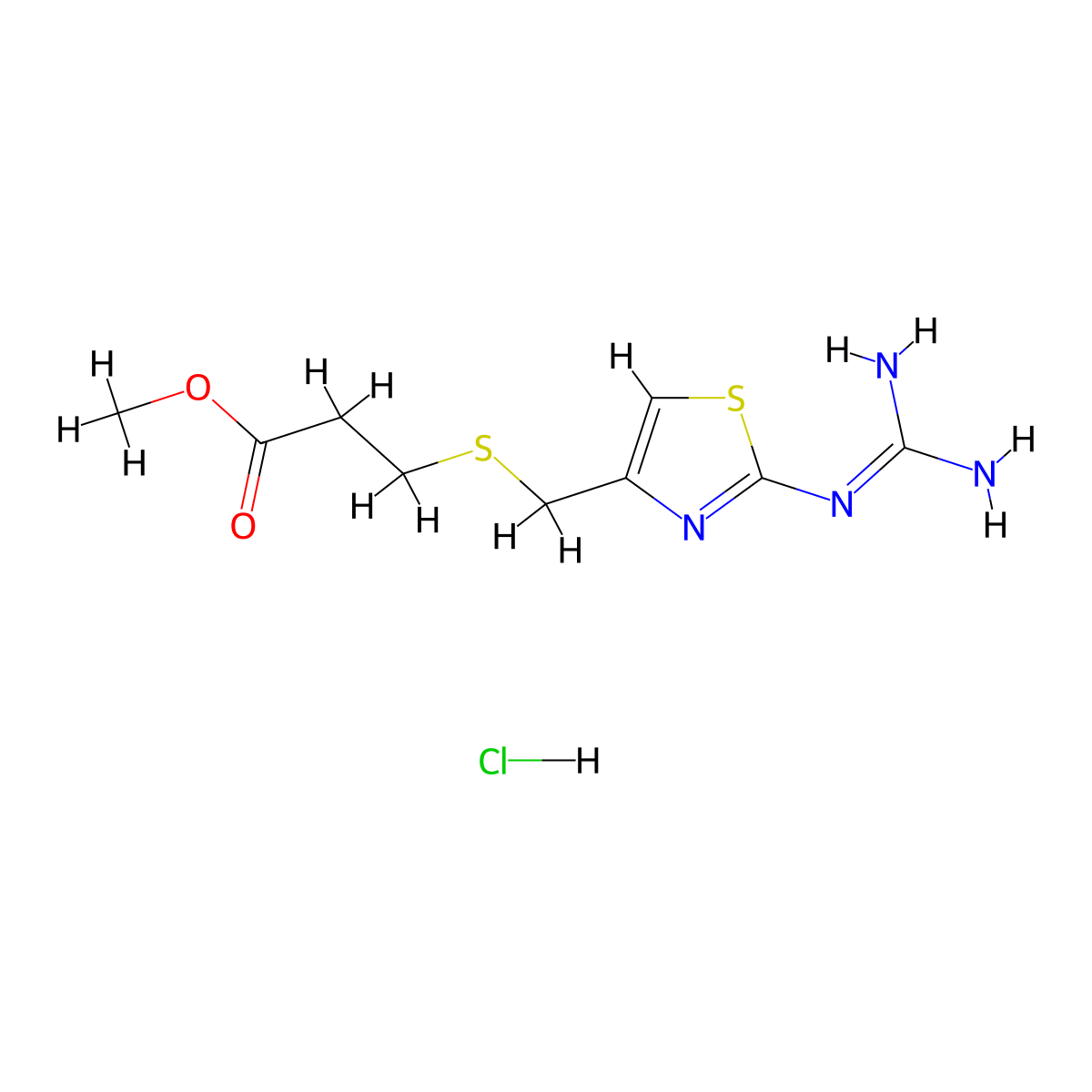 Famotidine Acid Methyl Ester Hydrochloride (Famotidine Impurity) molecular structure, CAS 1798006-30-0
