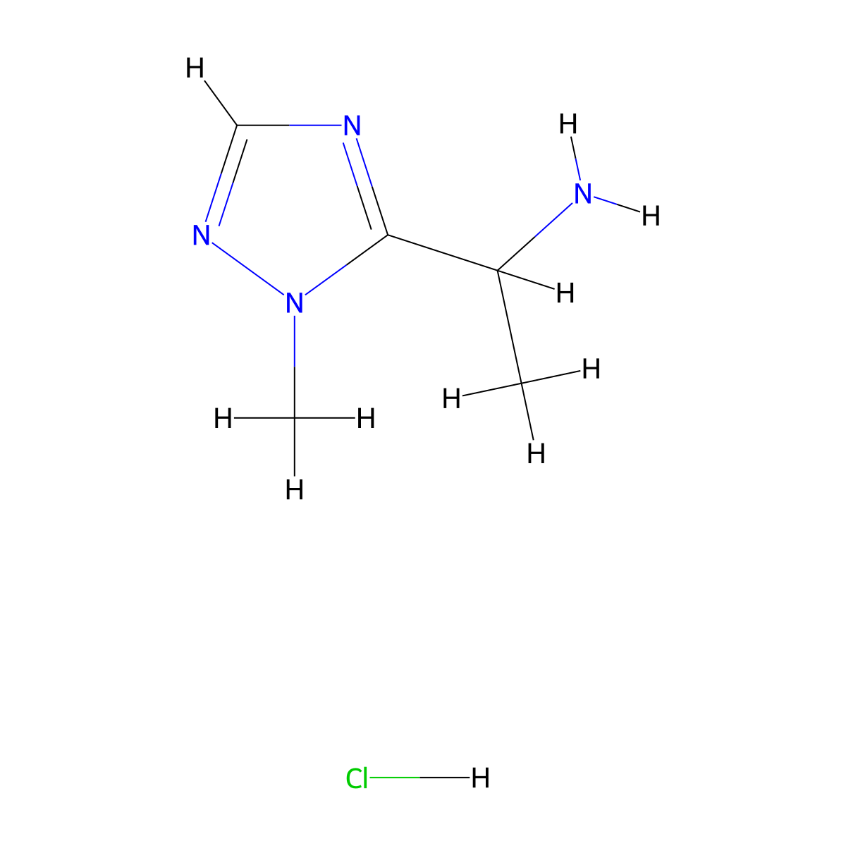 1-(1-methyl-1H-1,2,4-triazol-5-yl)ethan-1-amine hydrochloride molecular structure, CAS 1798008-00-0