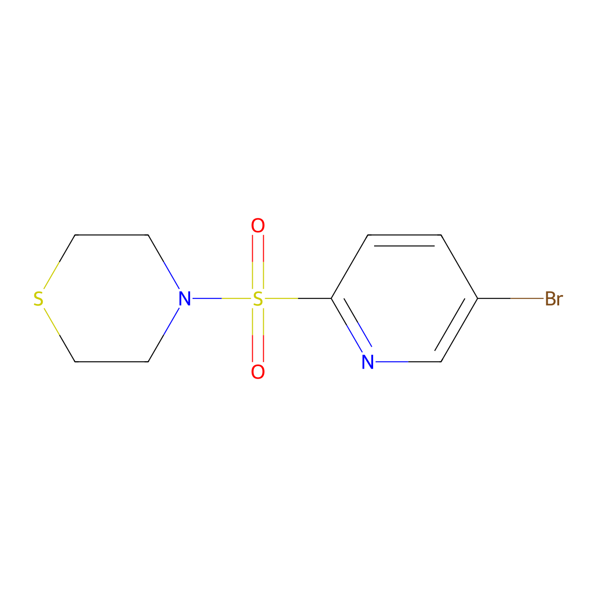 4-((5-Bromopyridin-2-YL)sulfonyl)thiomorpholine molecular structure, CAS 1798012-08-4
