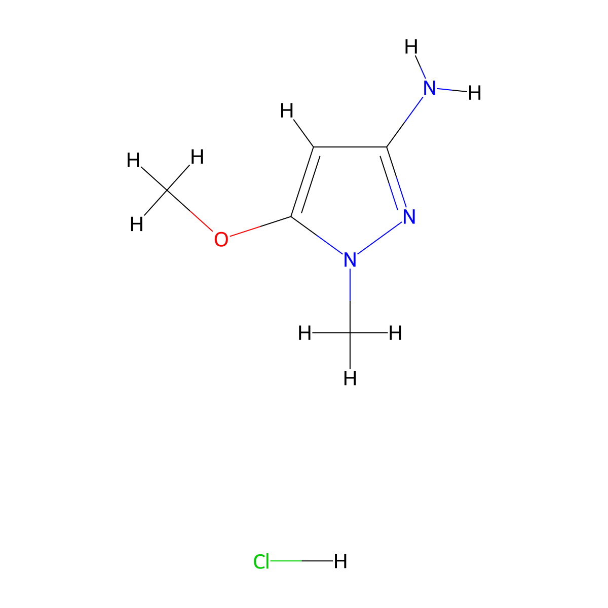 5-methoxy-1-methyl-1H-pyrazol-3-amine hydrochloride molecular structure, CAS 1798013-55-4