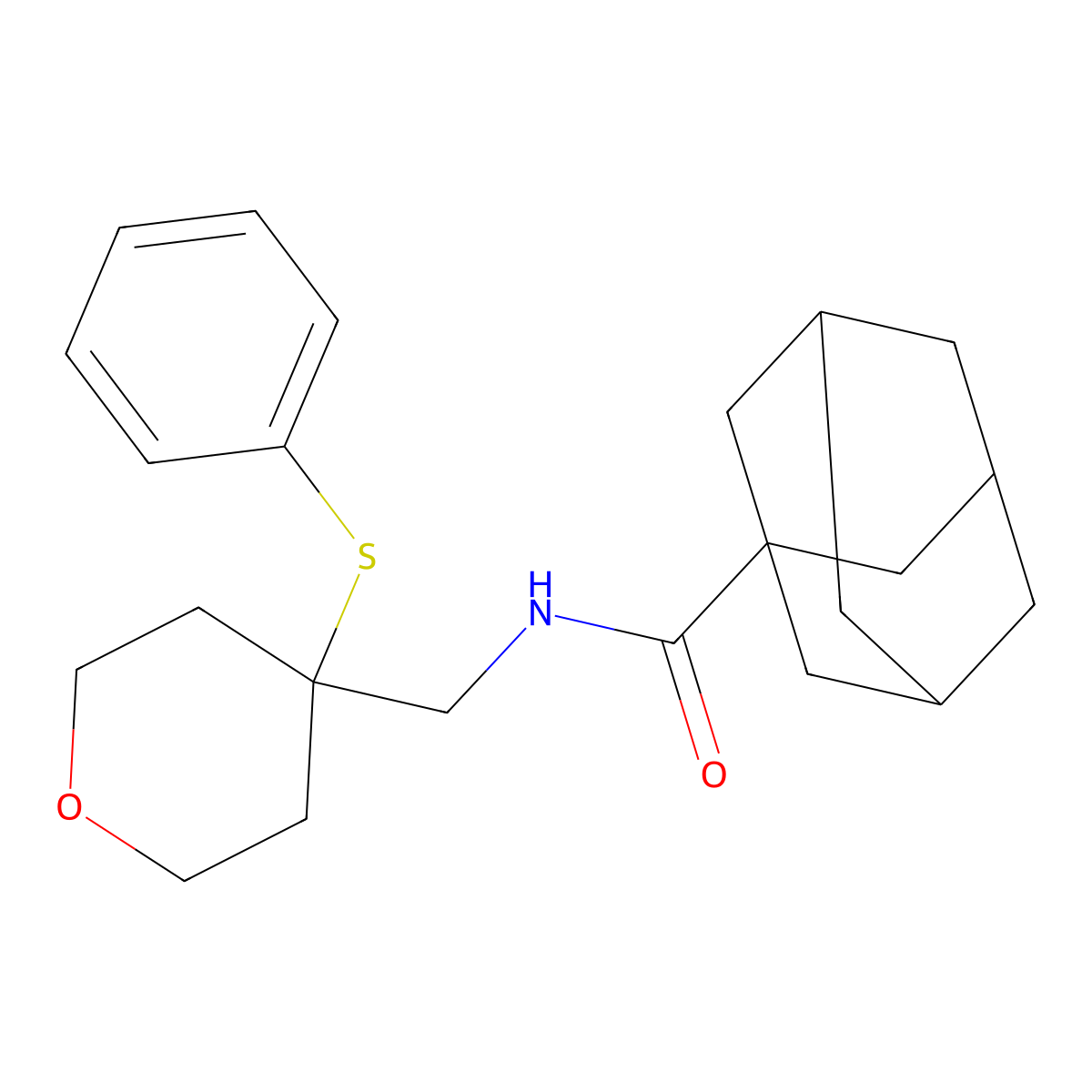 N-{[4-(phenylsulfanyl)oxan-4-yl]methyl}adamantane-1-carboxamide molecular structure, CAS 1798015-39-0