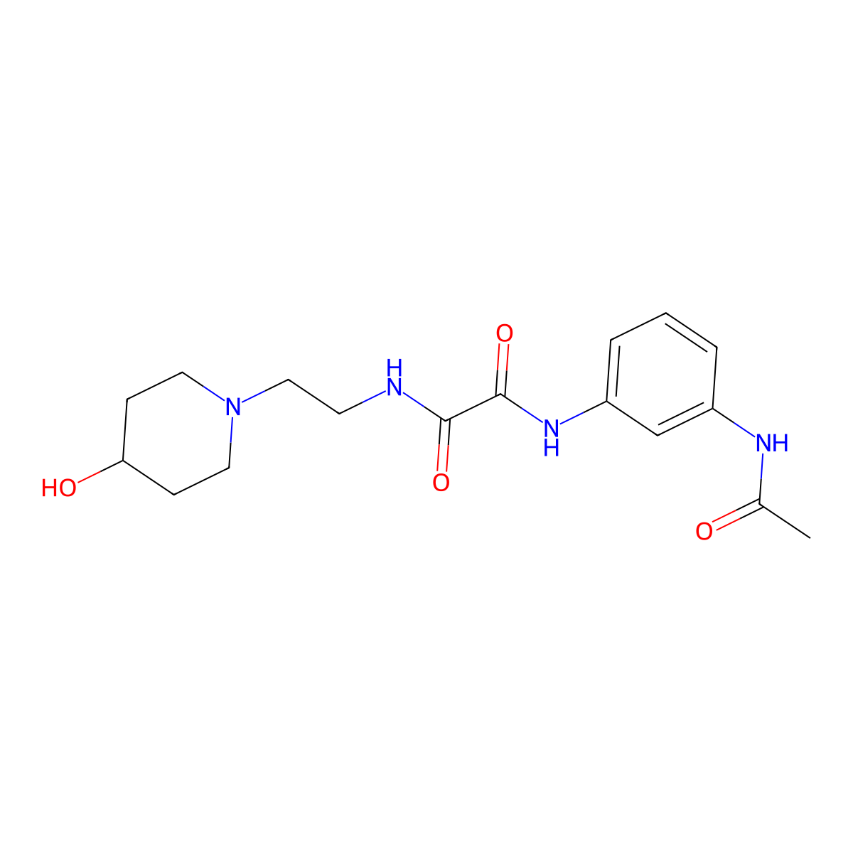 N1-(3-acetamidophenyl)-N2-(2-(4-hydroxypiperidin-1-yl)ethyl)oxalamide molecular structure, CAS 1798016-12-2