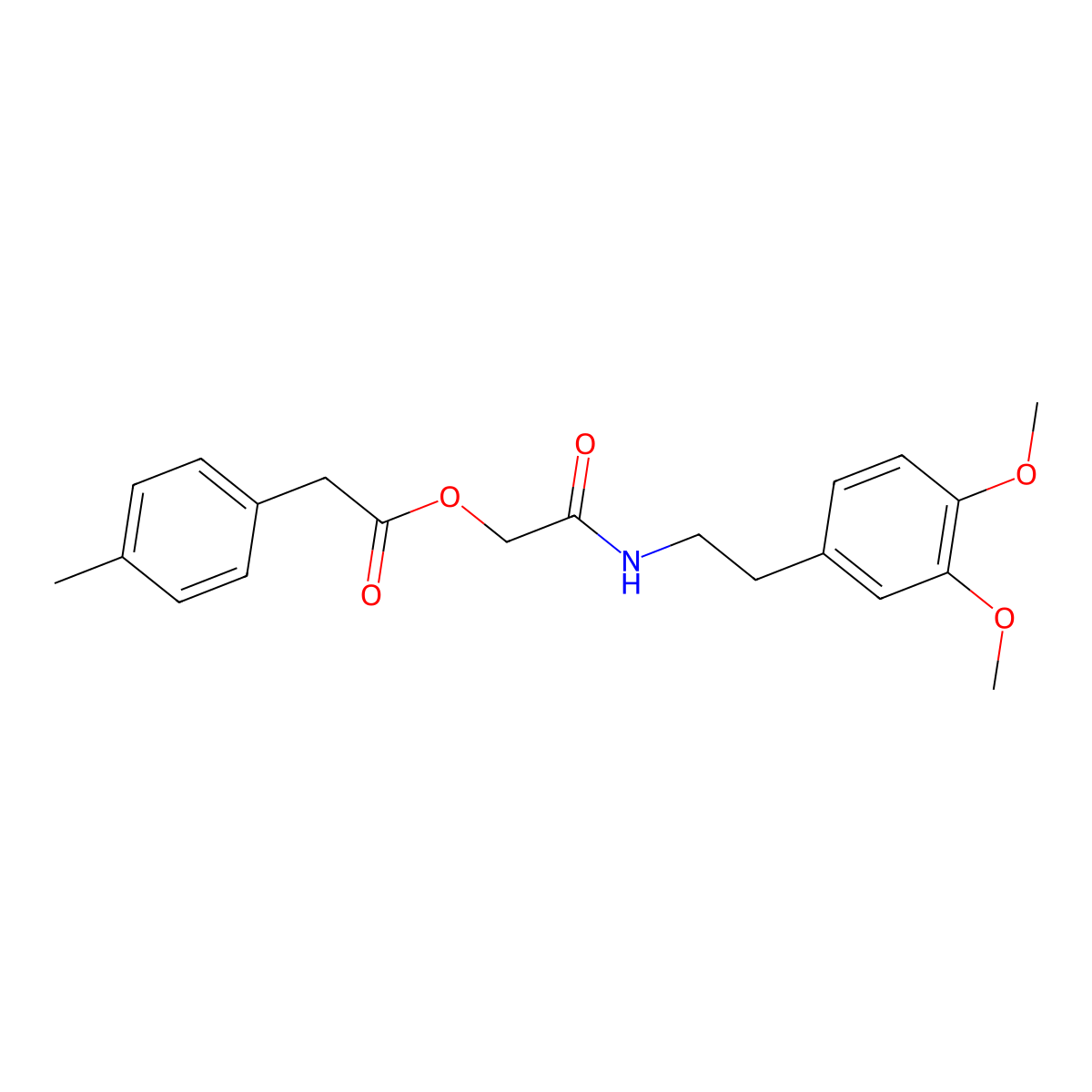 2-{[2-(3,4-Dimethoxyphenyl)ethyl]amino}-2-oxoethyl (4-methylphenyl)acetate molecular structure, CAS 1798016-44-0