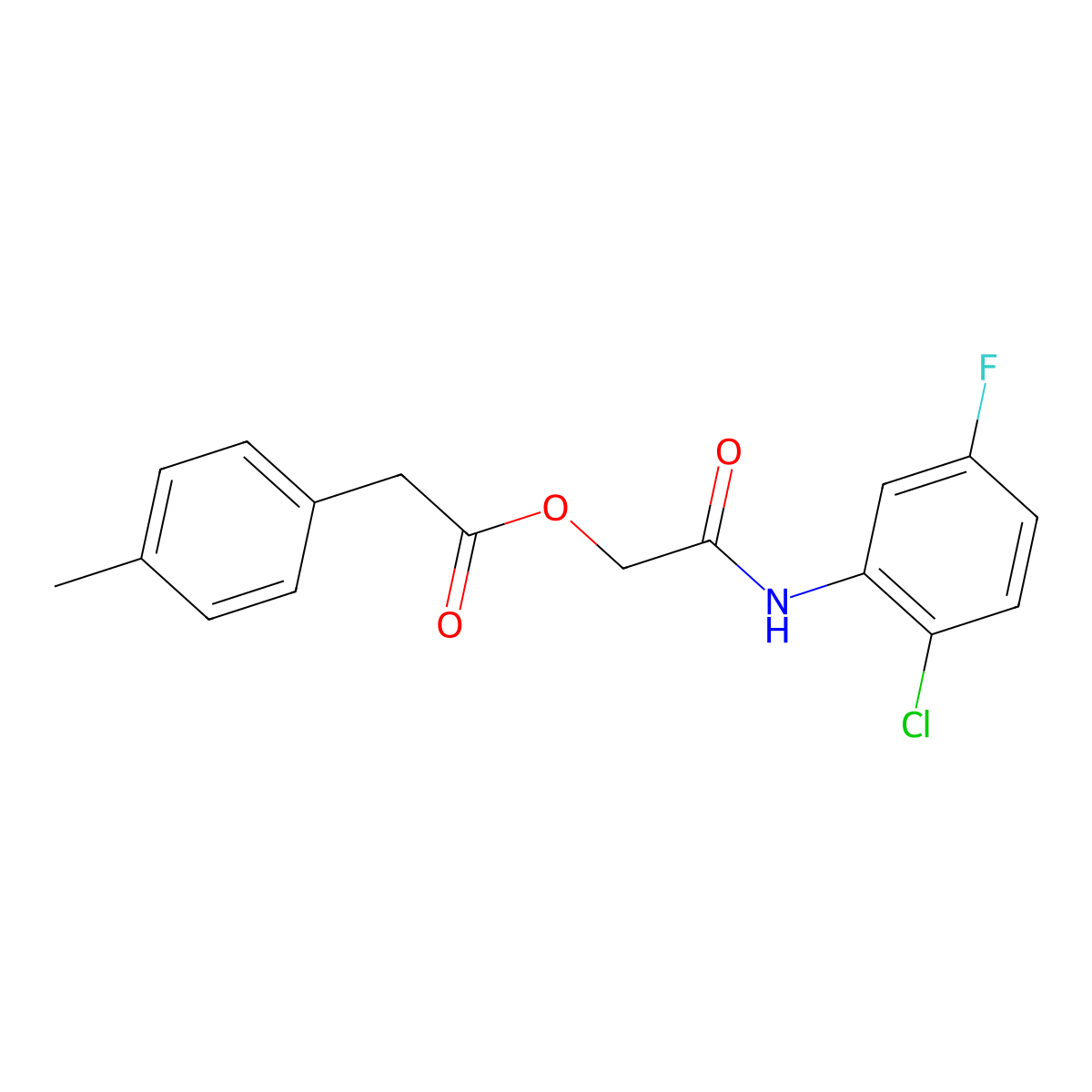 2-[(2-Chloro-5-fluorophenyl)amino]-2-oxoethyl (4-methylphenyl)acetate molecular structure, CAS 1798016-98-4