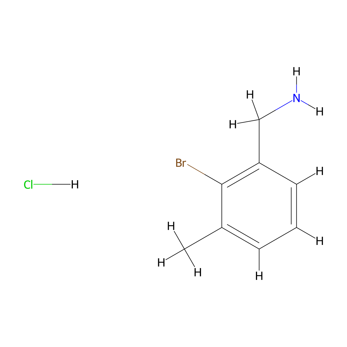 (2-Bromo-3-methylphenyl)methanamine hydrochloride molecular structure, CAS 1798017-37-4
