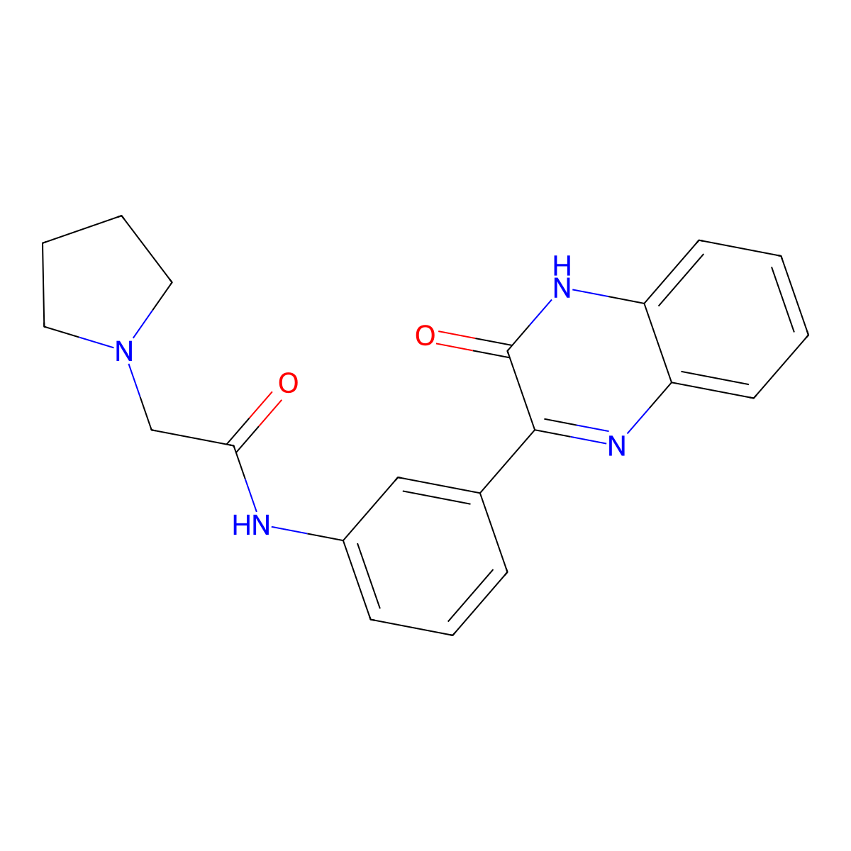 N-(3-(3-hydroxyquinoxalin-2-yl)phenyl)-2-(pyrrolidin-1-yl)acetamide molecular structure, CAS 1798017-86-3