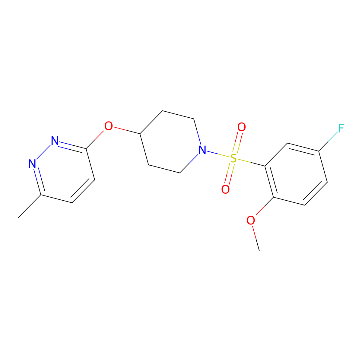 3-((1-((5-Fluoro-2-methoxyphenyl)sulfonyl)piperidin-4-yl)oxy)-6-methylpyridazine molecular structure, CAS 1798018-01-5