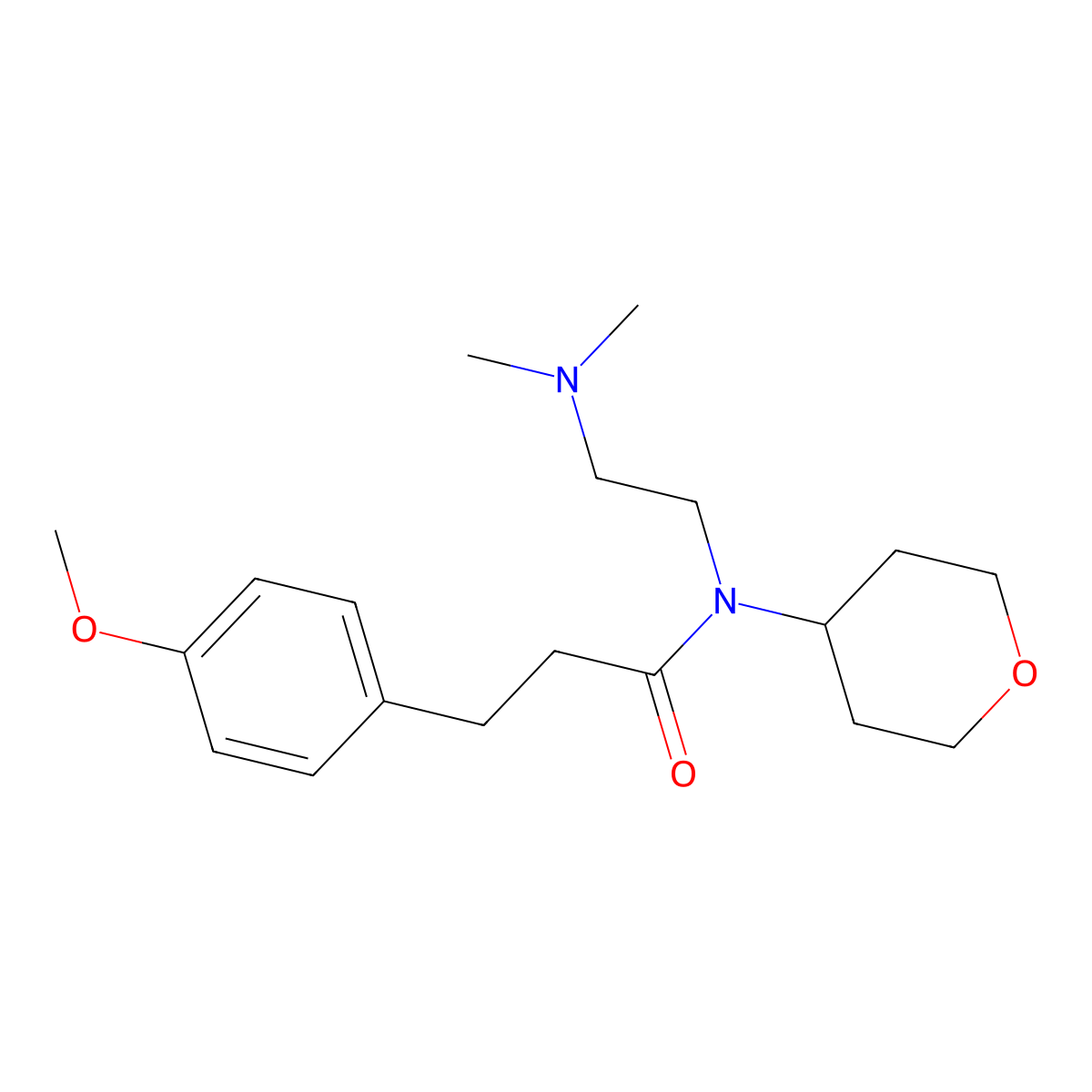 N-(2-(dimethylamino)ethyl)-3-(4-methoxyphenyl)-N-(tetrahydro-2H-pyran-4-yl)propanamide molecular structure, CAS 1798018-29-7