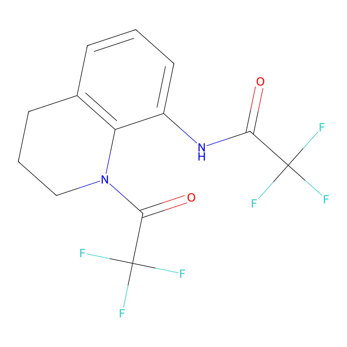 2,2,2-trifluoro-N-[1-(trifluoroacetyl)-1,2,3,4-tetrahydroquinolin-8-yl]acetamide molecular structure, CAS 1798018-44-6
