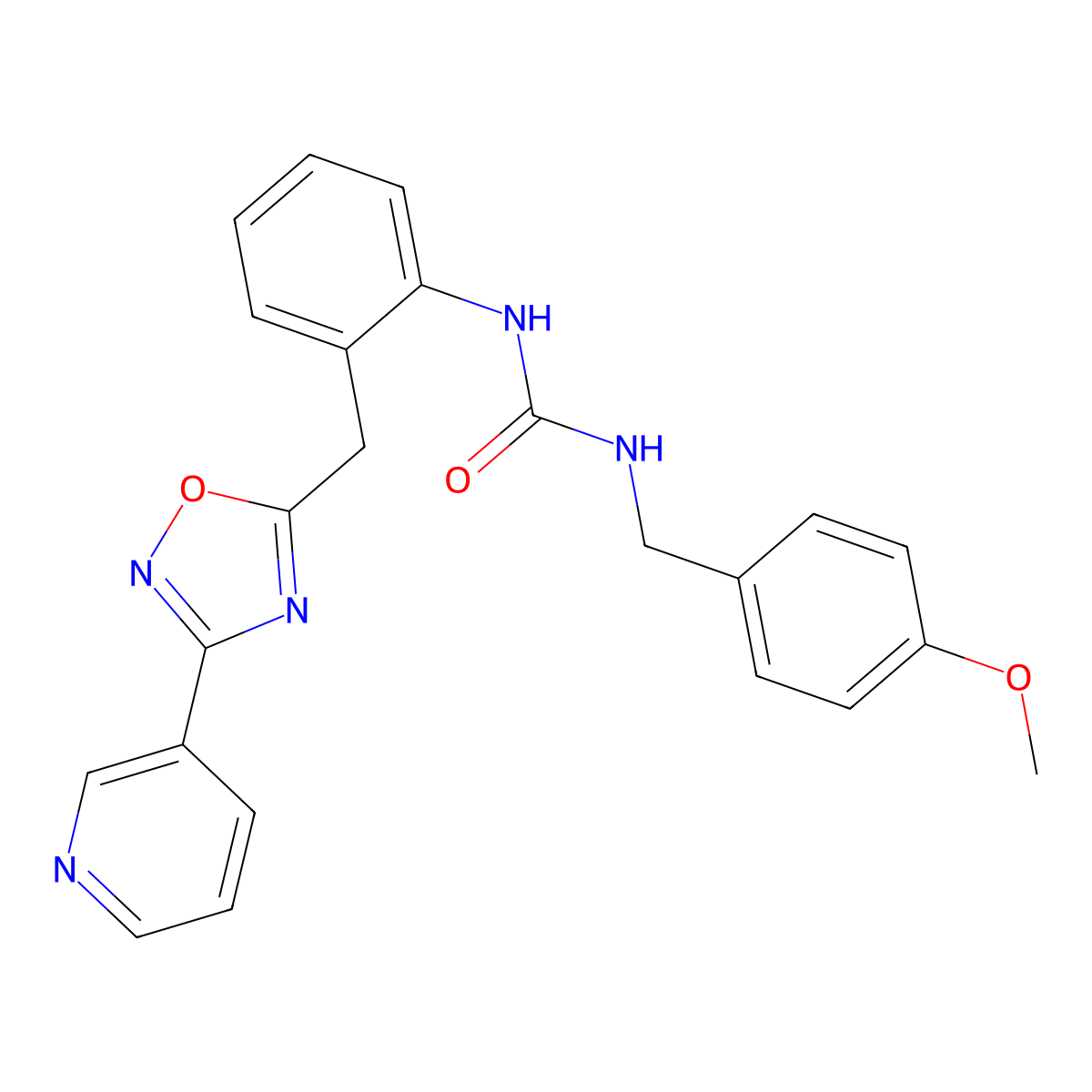 1-(4-Methoxybenzyl)-3-(2-((3-(pyridin-3-yl)-1,2,4-oxadiazol-5-yl)methyl)phenyl)urea molecular structure, CAS 1798018-56-0