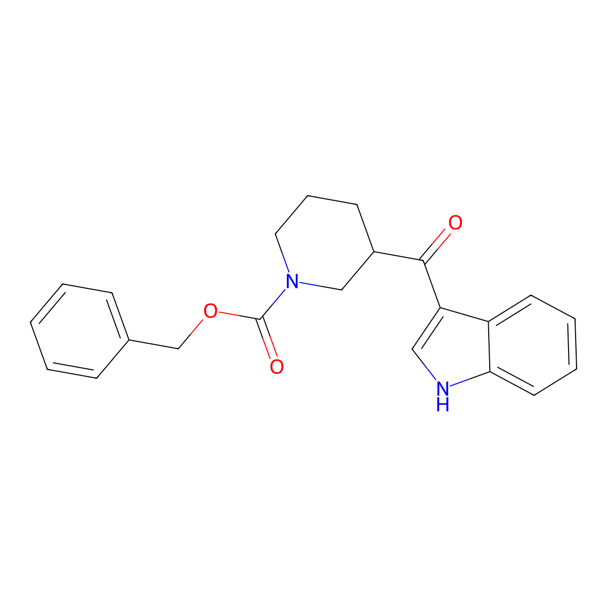 benzyl 3-(1H-indole-3-carbonyl)piperidine-1-carboxylate molecular structure, CAS 1798018-60-6