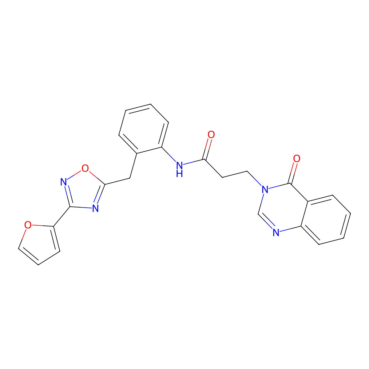 N-(2-((3-(furan-2-yl)-1,2,4-oxadiazol-5-yl)methyl)phenyl)-3-(4-oxoquinazolin-3(4H)-yl)propanamide molecular structure, CAS 1798018-75-3