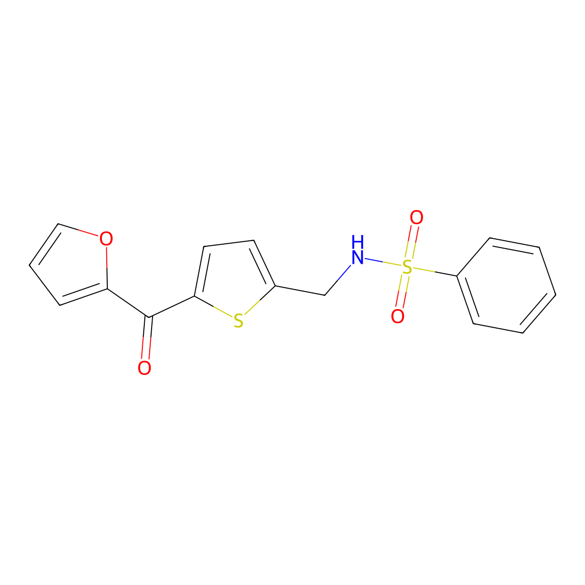N-((5-(furan-2-carbonyl)thiophen-2-yl)methyl)benzenesulfonamide molecular structure, CAS 1798022-24-8