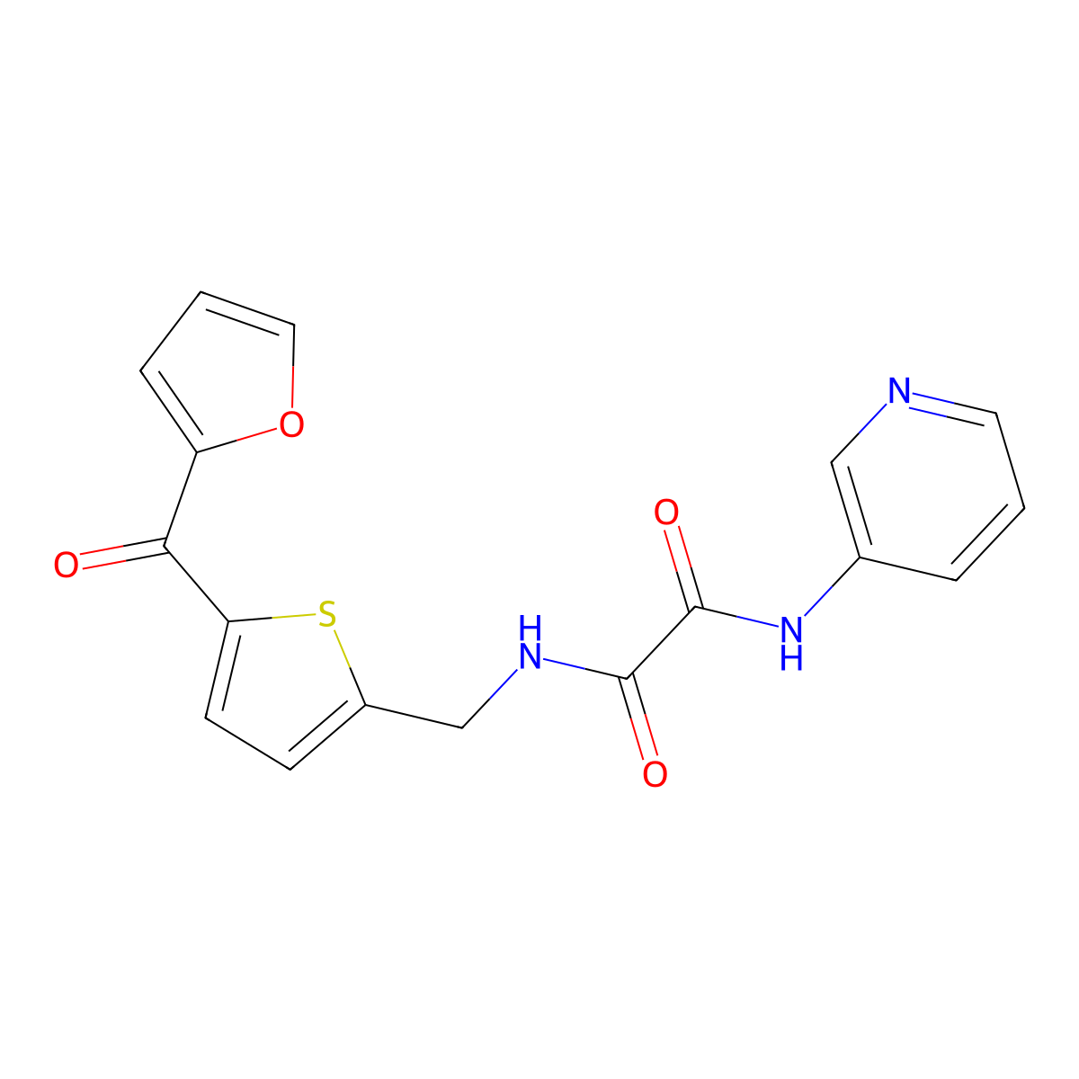 N1-((5-(furan-2-carbonyl)thiophen-2-yl)methyl)-N2-(pyridin-3-yl)oxalamide molecular structure, CAS 1798022-36-2