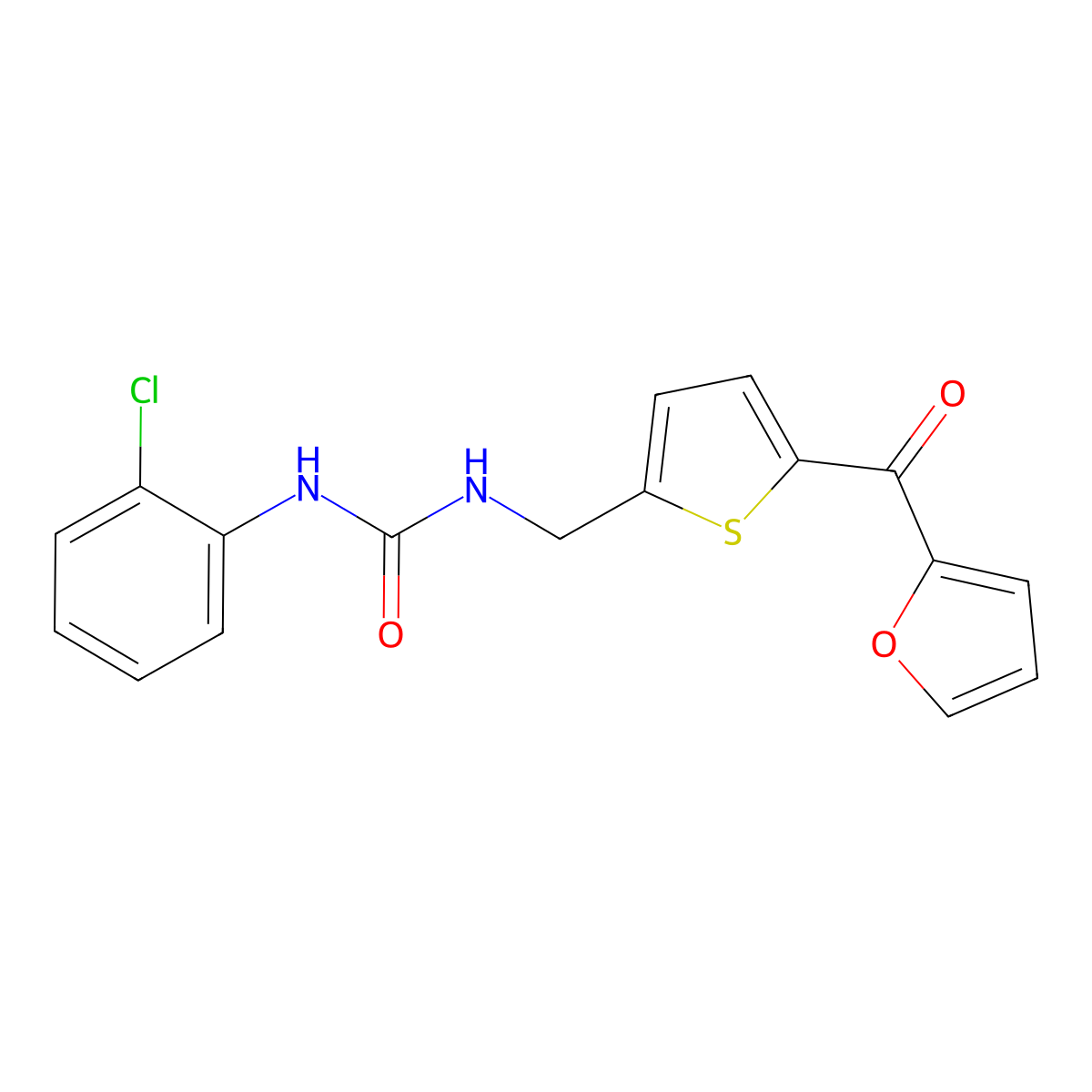 1-(2-Chlorophenyl)-3-((5-(furan-2-carbonyl)thiophen-2-yl)methyl)urea molecular structure, CAS 1798022-45-3
