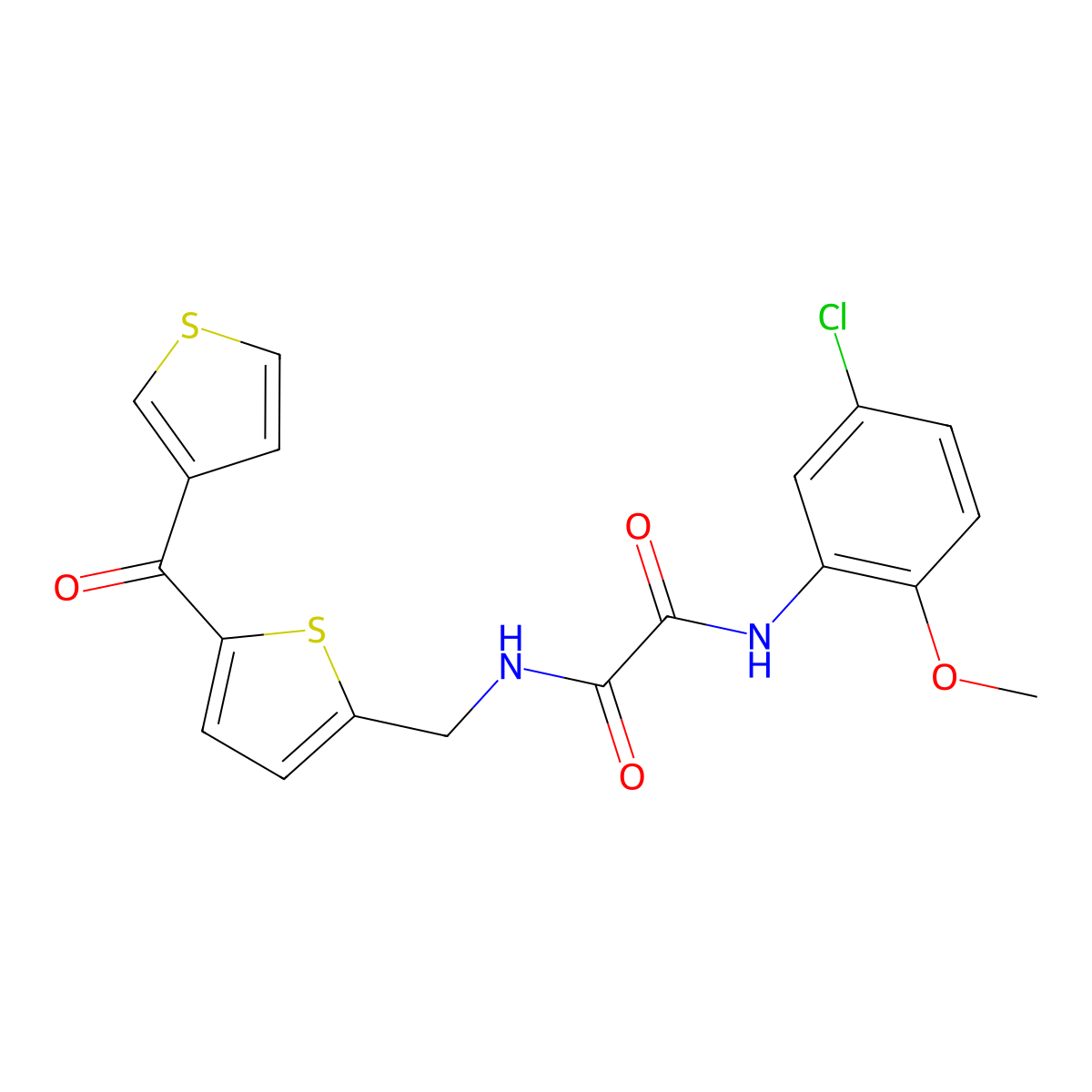 N1-(5-chloro-2-methoxyphenyl)-N2-((5-(thiophene-3-carbonyl)thiophen-2-yl)methyl)oxalamide molecular structure, CAS 1798023-04-7