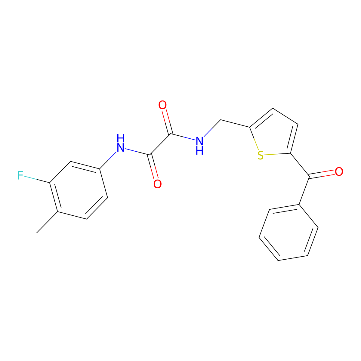 N1-((5-benzoylthiophen-2-yl)methyl)-N2-(3-fluoro-4-methylphenyl)oxalamide molecular structure, CAS 1798023-27-4