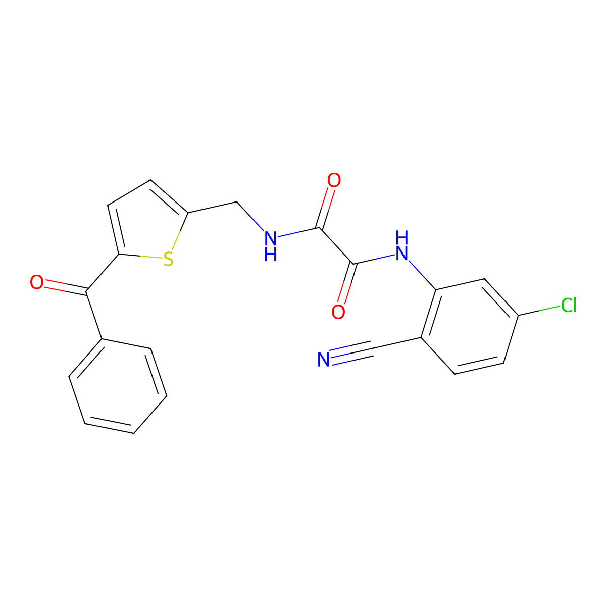 N1-((5-benzoylthiophen-2-yl)methyl)-N2-(5-chloro-2-cyanophenyl)oxalamide molecular structure, CAS 1798023-33-2