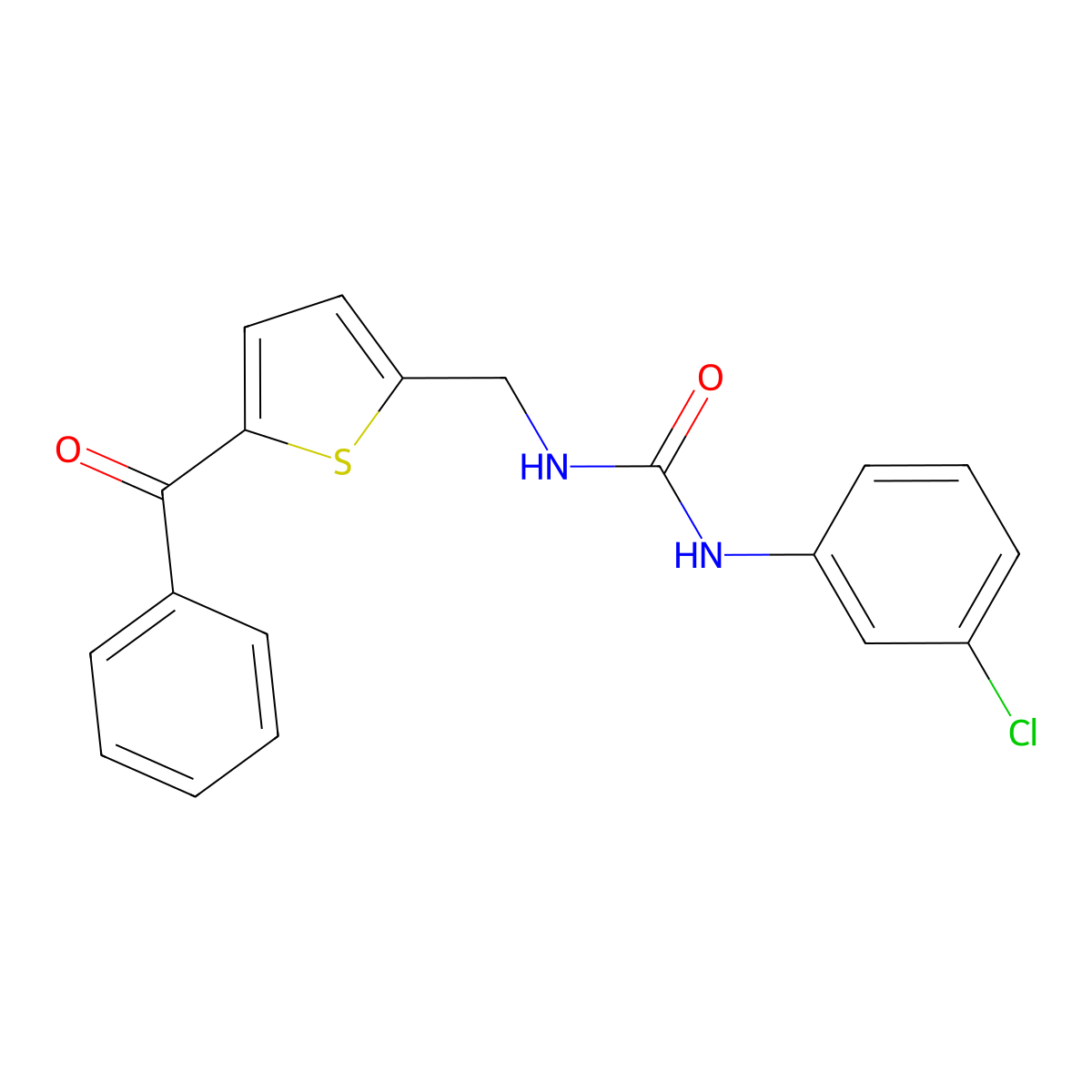 1-((5-Benzoylthiophen-2-yl)methyl)-3-(3-chlorophenyl)urea molecular structure, CAS 1798023-45-6