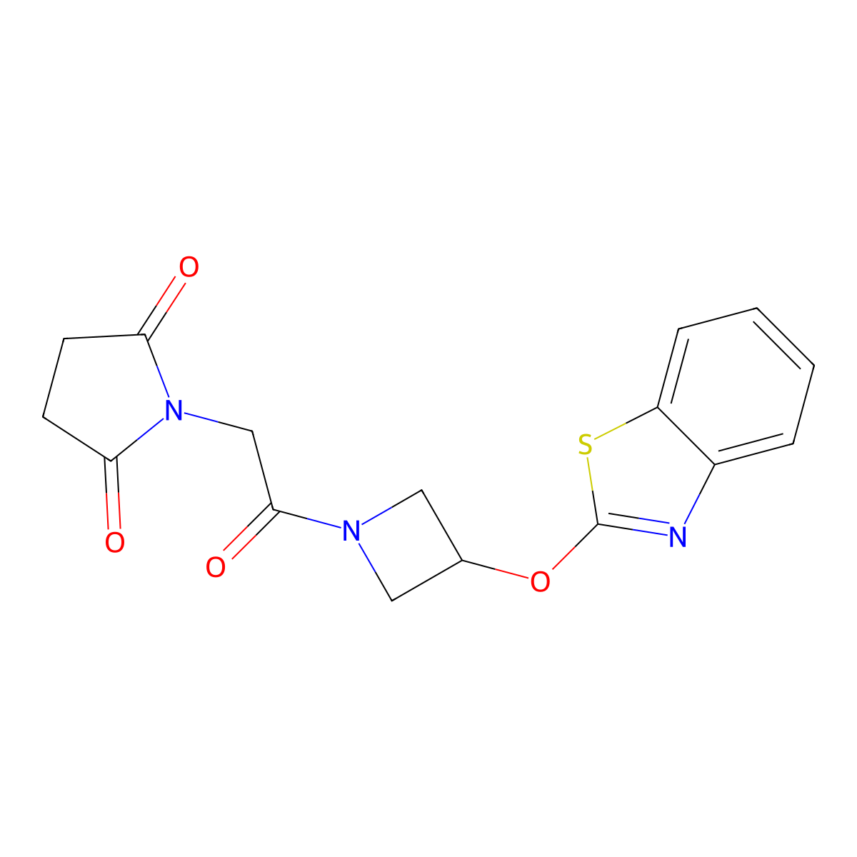 1-(2-(3-(Benzo[d]thiazol-2-yloxy)azetidin-1-yl)-2-oxoethyl)pyrrolidine-2,5-dione molecular structure, CAS 1798023-71-8