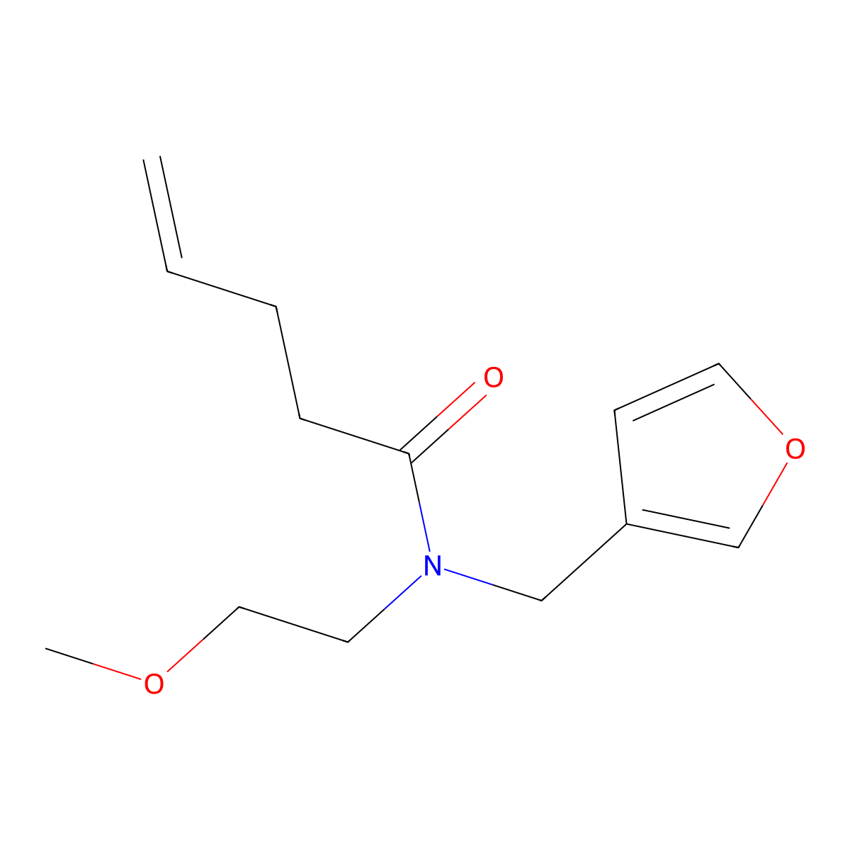 N-(furan-3-ylmethyl)-N-(2-methoxyethyl)pent-4-enamide molecular structure, CAS 1798023-83-2