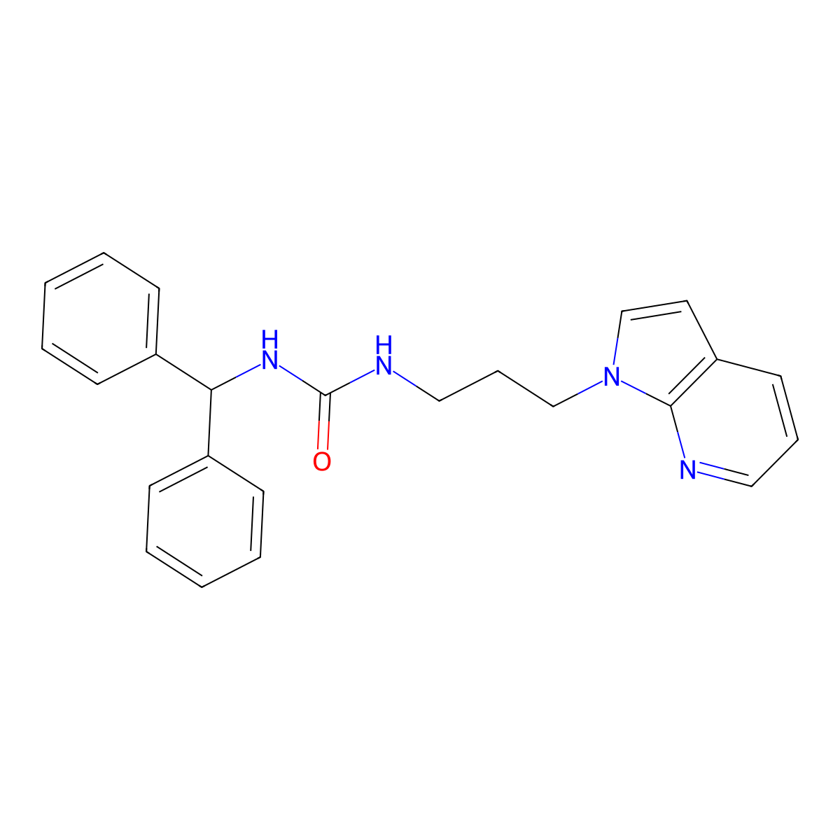 1-(3-(1H-pyrrolo[2,3-b]pyridin-1-yl)propyl)-3-benzhydrylurea molecular structure, CAS 1798023-90-1