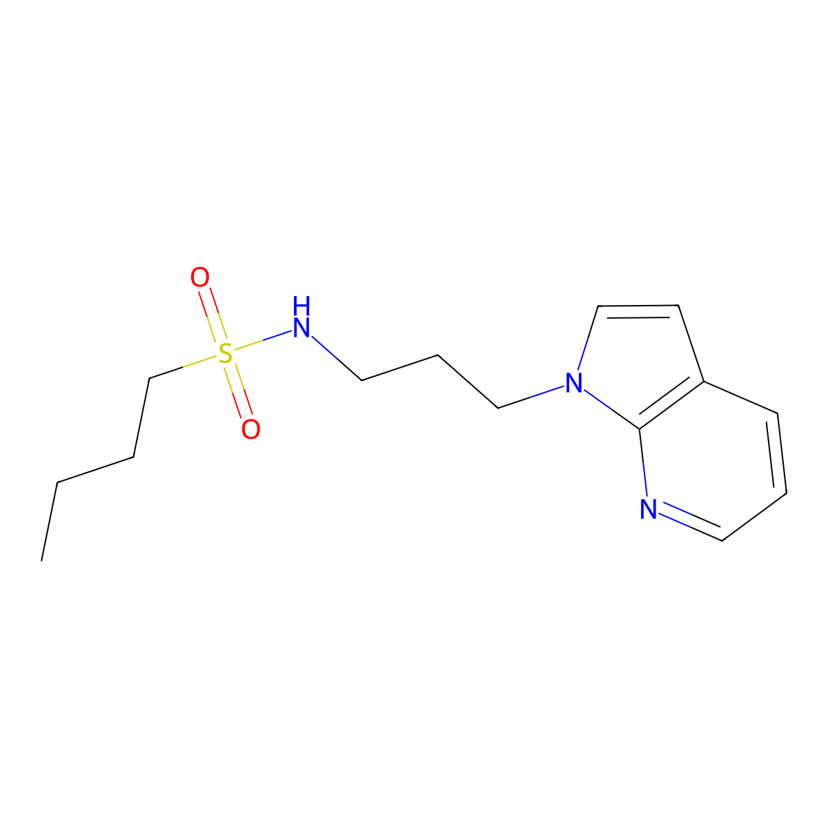N-(3-(1H-pyrrolo[2,3-b]pyridin-1-yl)propyl)butane-1-sulfonamide molecular structure, CAS 1798023-99-0