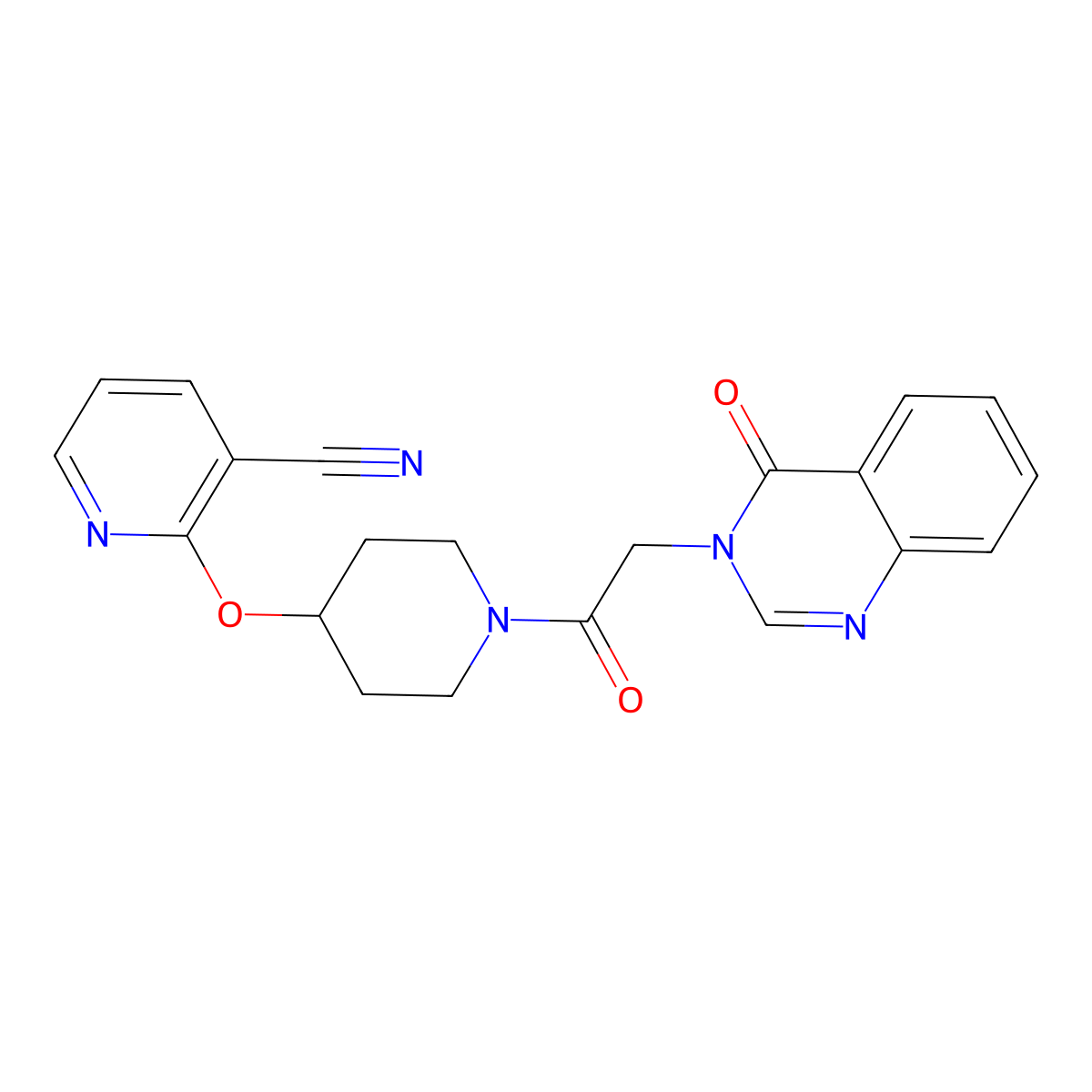 2-((1-(2-(4-oxoquinazolin-3(4H)-yl)acetyl)piperidin-4-yl)oxy)nicotinonitrile molecular structure, CAS 1798024-15-3