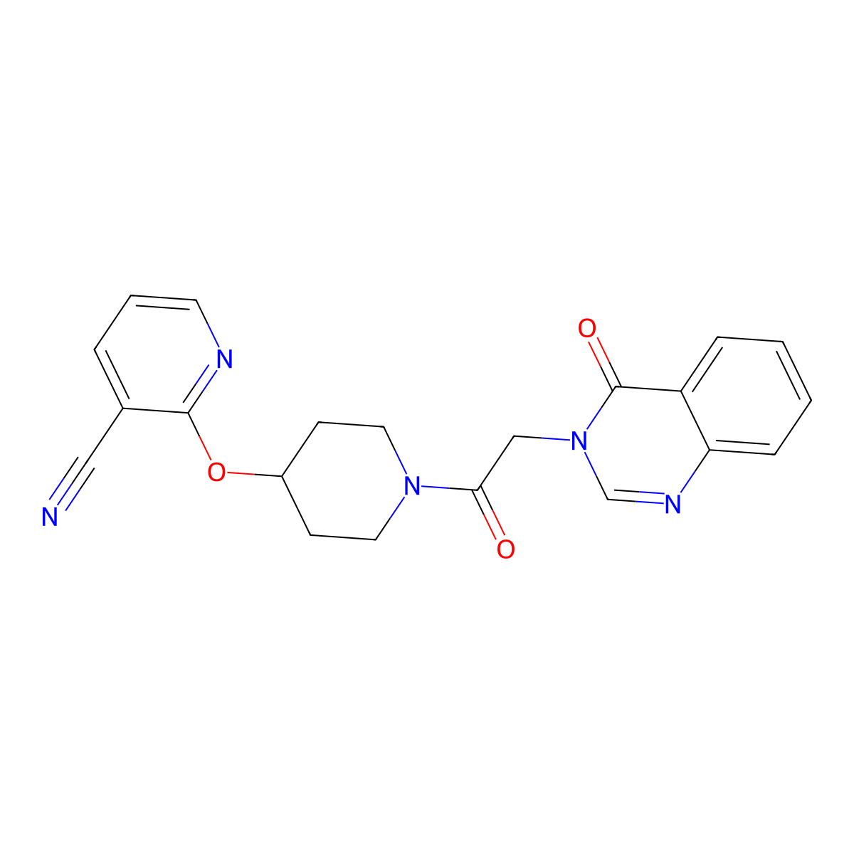 2-((1-(2-(4-oxoquinazolin-3(4H)-yl)acetyl)piperidin-4-yl)oxy)nicotinonitrile molecular structure, CAS 1798024-15-3
